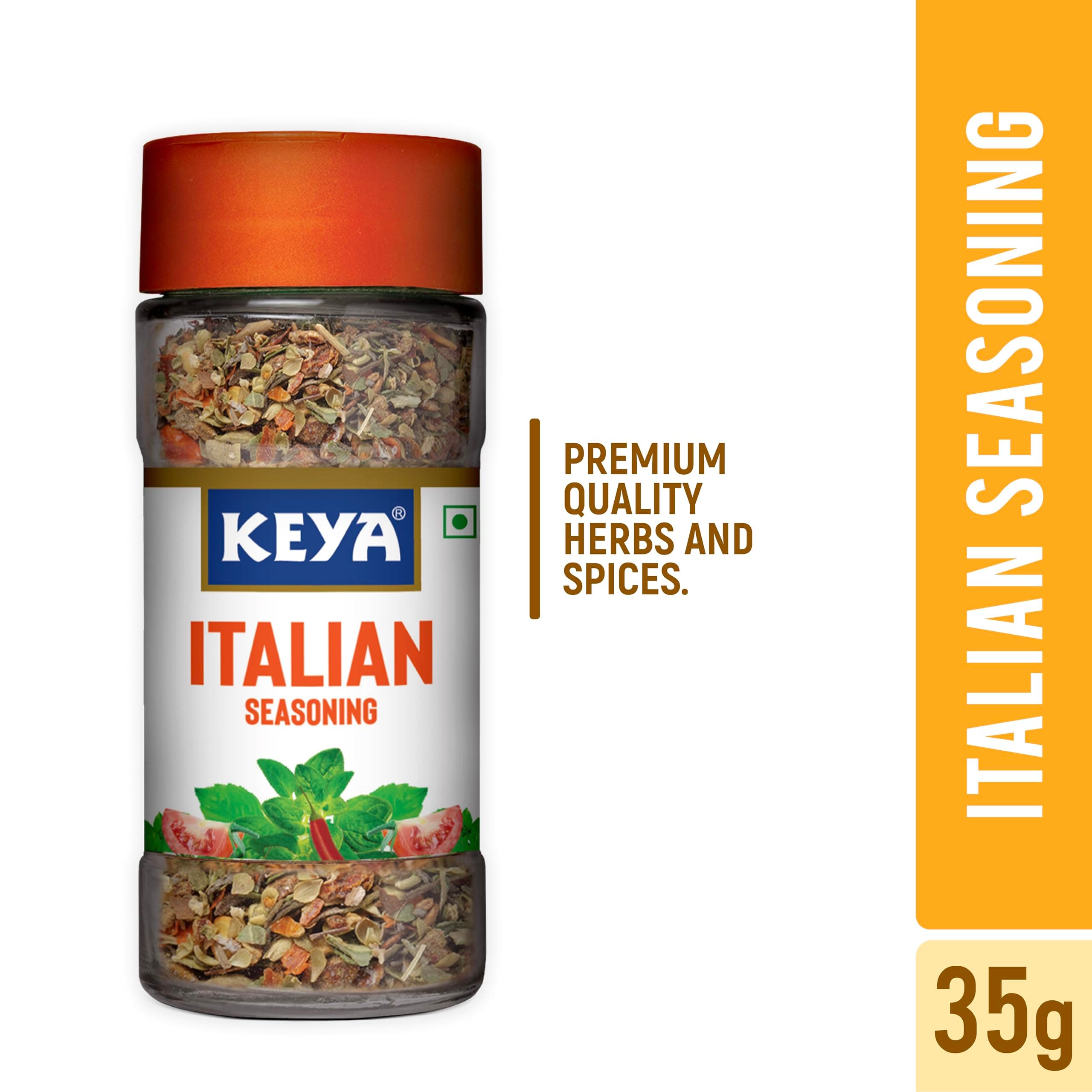 Keya Italian Seasoning, All Natural & Healthy Italian Spice Blend for Pizza, Pasta| Glass Bottle | Premium Herbs and Spices 35gm — image 6