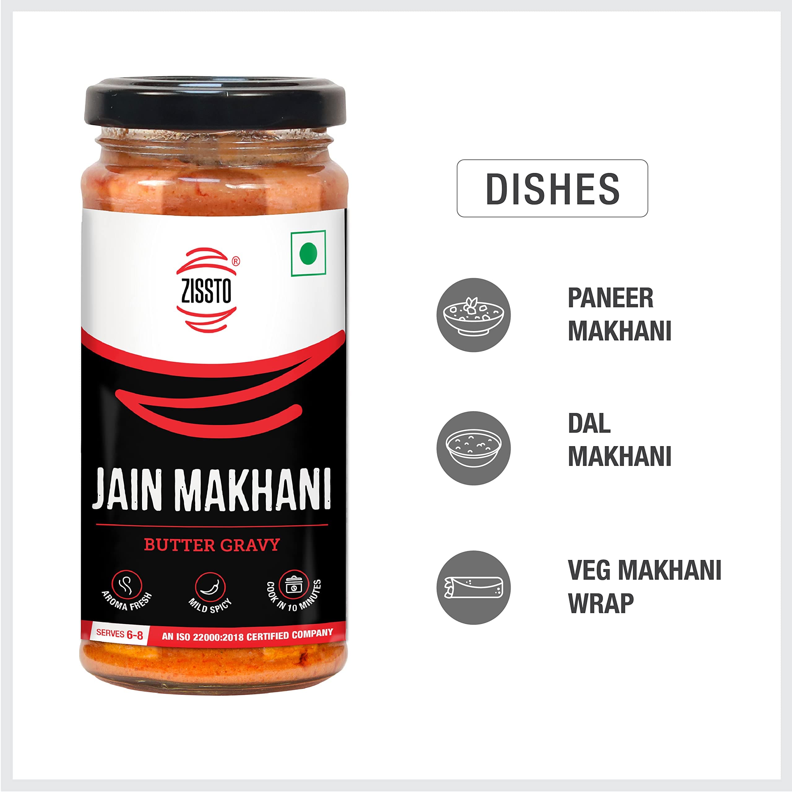 Zissto Jain Pasta Italian Sauce, Jain Schezwan Desi Chinese Sauce, Jain Makhani Butter Cooking Gravy, Date and Tamarind Sauce| No Onion No Garlic | Ready to Cook | Combo Pack of 4-250gm Each Bottle — image 3