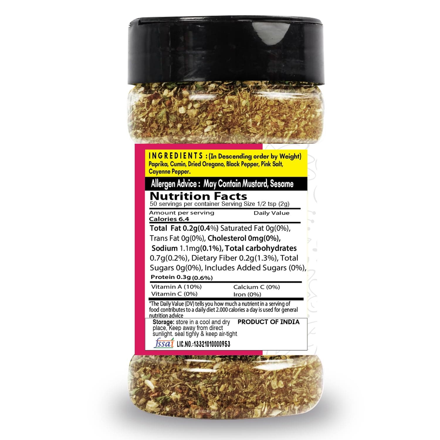 SARANZ Lebanese 7 Spice & Pizza Mix Jain Seasoning (Combo Pack) Batata Harra Masala | Perfect for Snacks, Appetizers, Main Dishes and Flavoured Vegan | Middle East Seasonings | 100 Gm Sprinkler Jar — image 5
