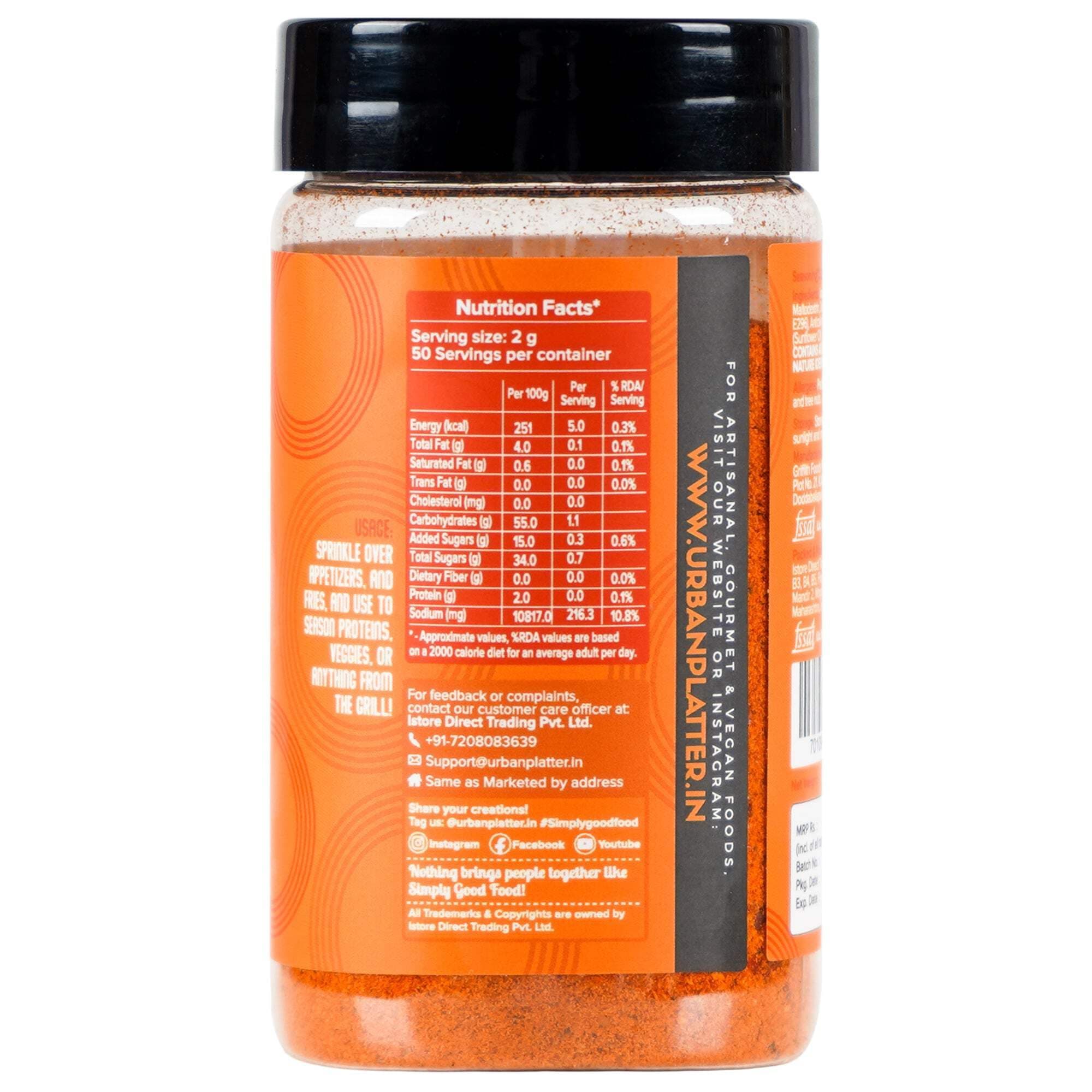 Urban Platter Jain Peri Peri Seasoning, 100g (Signature African-Style Spice Blend | Onion & Garlic- free | Great For Fries, Popcorn, Makhanas & Marinades) — image 3