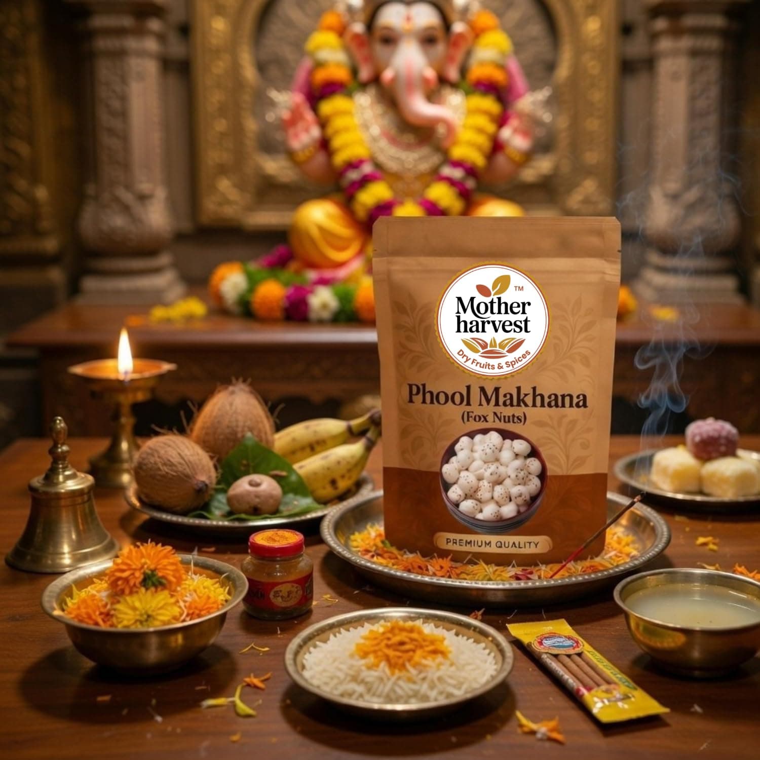Mother harvest Prasadam Makhana | Crunchy Phool Makhana | Handpicked 4+ Sutta | Fox Nuts/Lotus Seeds | Gorgon Nut | Healthy Diet Immunity Booster Snacks | Rich in Calcium & Maintains Weight | 200gm — image 6