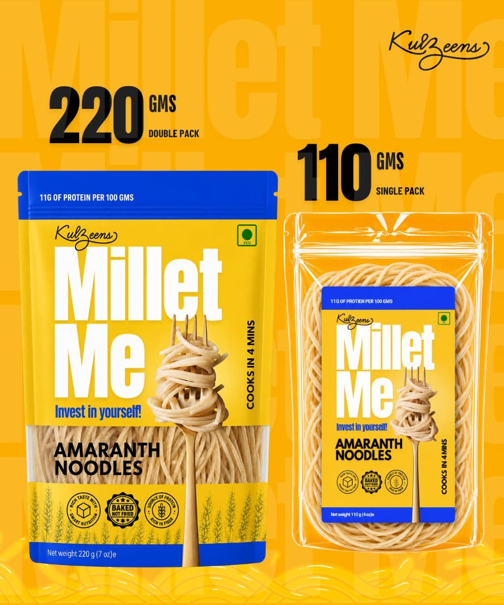 Millet Me by Kuizeens Amaranth Noodles - 220G (Pack of 2) | High-Protein | Gluten-Free Delight | Easy-to-Make | Made with Natural Amaranth Grain |Perfect for Weight Management | Jain | No Onion & Garlic — image 4