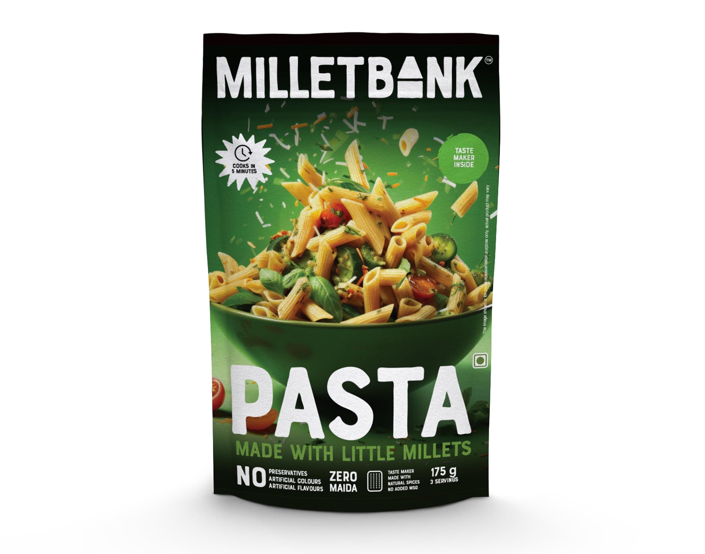 Millet Bank All Pasta Combo | No Preservatives, No Artificial Colors or Flavours | ZERO Maida | 175g | Made with Millets and Whole Wheat | Baby Friendly Pasta Flavor Combo 4 nos — image 9