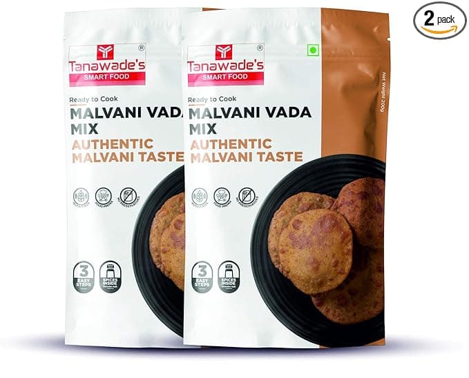 Tanawade’s Smart Food Instant Malvani Vada Mix – Pack of 2 • Ready‑to‑Cook Konkan‑Style Rice Fritters • No Preservatives • 5–7 min Prep • Hand‑Picked Flavours
