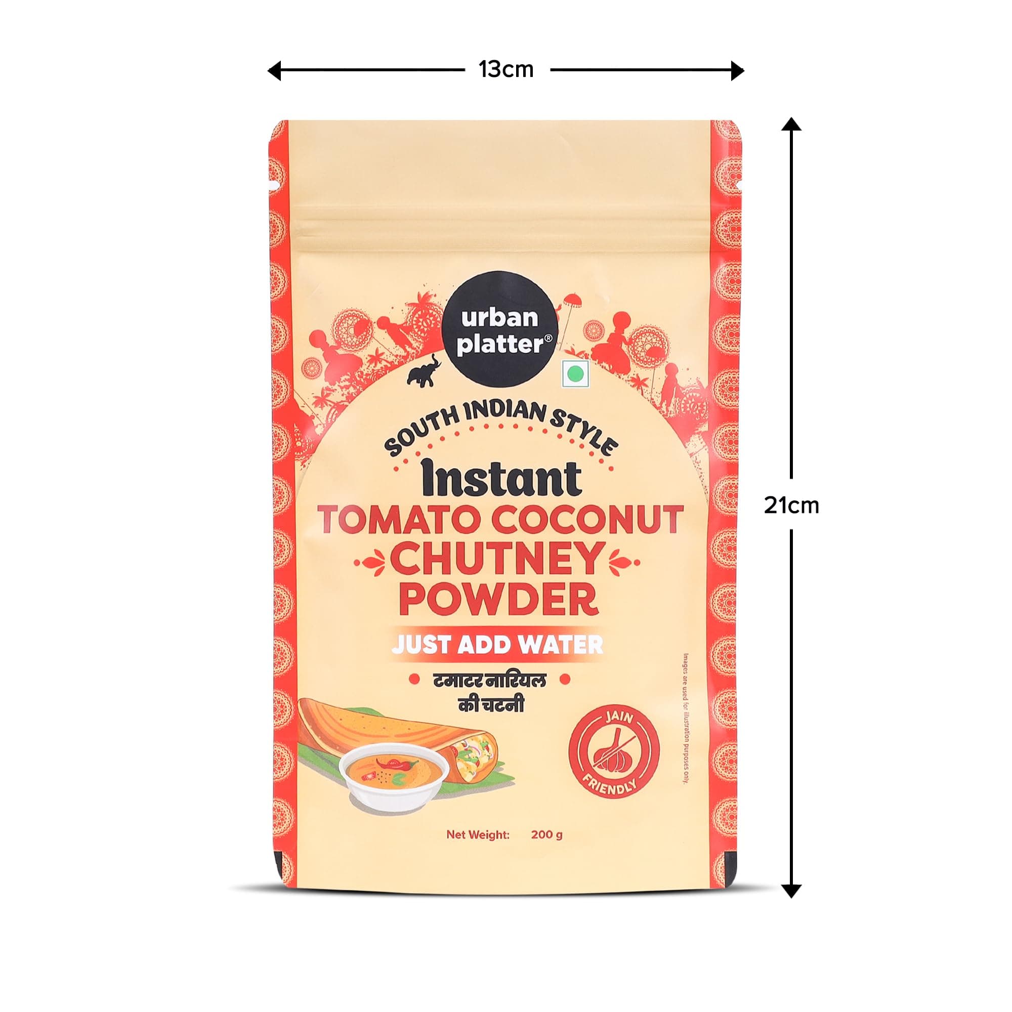 Urban Platter South Indian Style Instant Tomato Coconut Chutney Powder, 200g / 7oz [Nariyal ki Chutney, Just Add Water] — image 8
