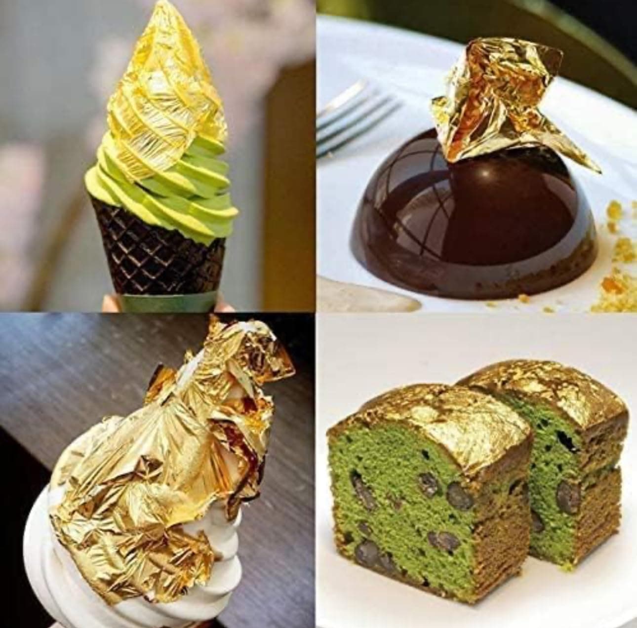 Gold Leaves 24k Edible Pure Veg Gold Leaves 75MM”x50MM” Size 25pcs Gold Vark Sheets, Varak for Sweets, Cake Decoration, Ice Cream, Serums, Ayurvedic Medicine, Royals Foods, Face Facial Spa, Nails — image 4