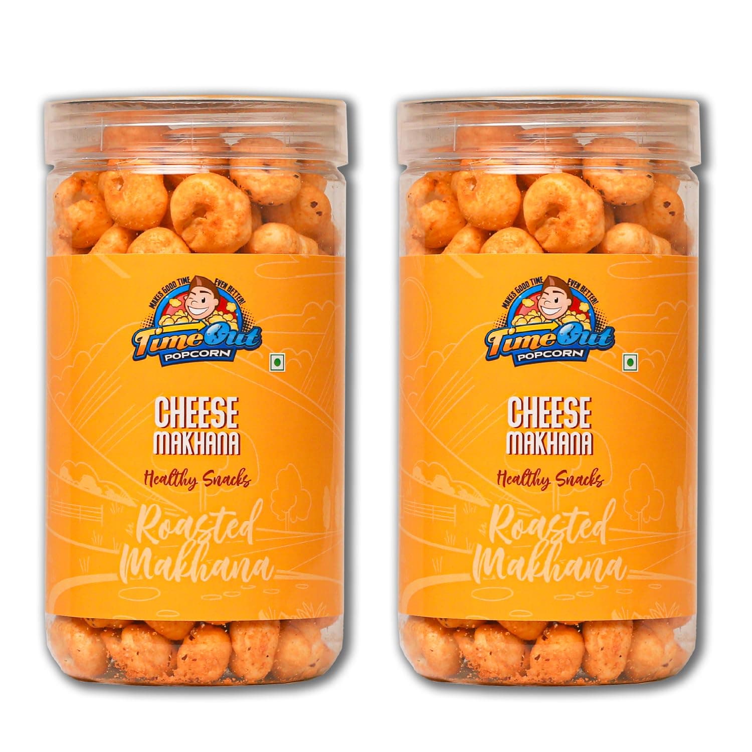 Time Out Popcorn - Cheese Jain Roasted Makhana | Flavoured Makhana | Healthy Crunchy Foxnuts | Gluten Free Snacks | Pack of 2 x 70g — image 2