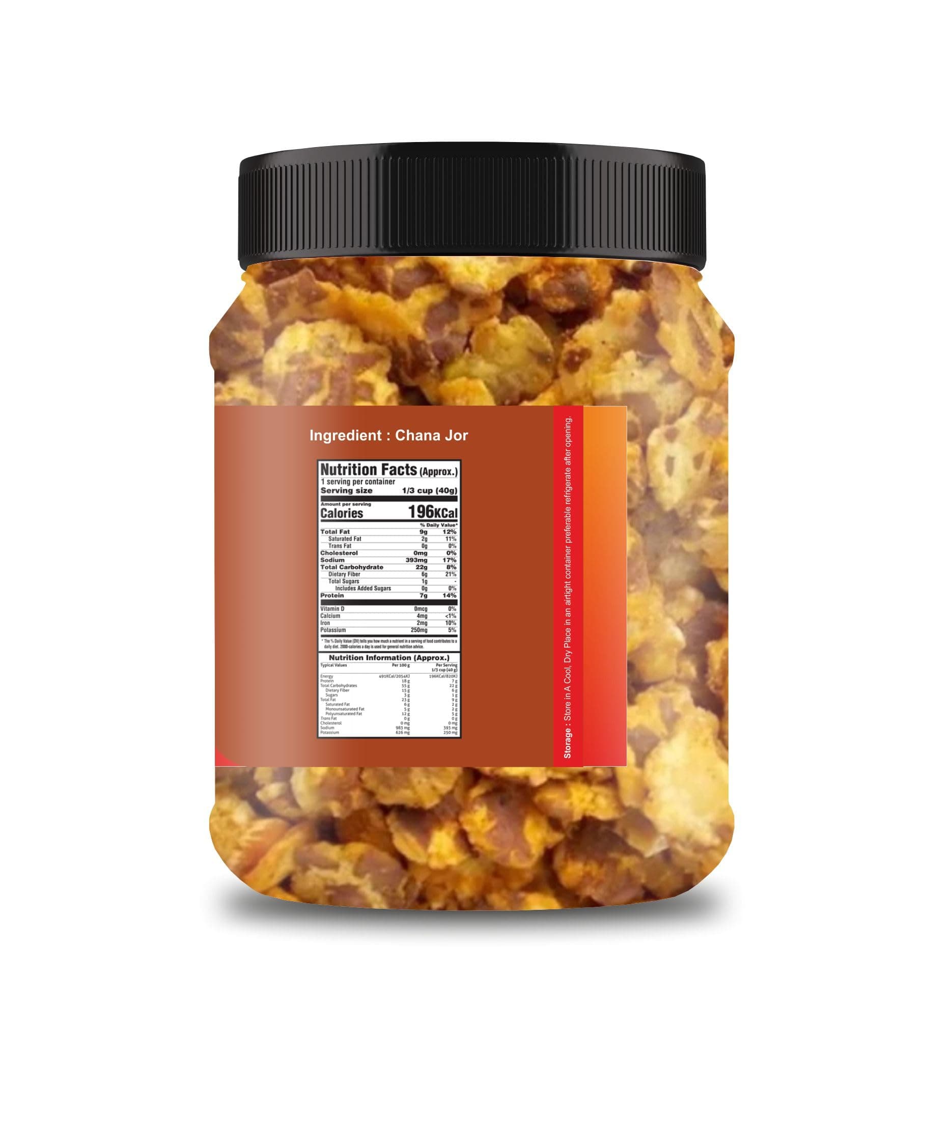 PRIYA NUTS Roasted Chana Jor | Crispy Chana Namkeen | High Protein, Gluten-Free Vegan Jain Snack | Sea Salt & Hing | No Palm Oil, No Added Sugar (250 Gram) — image 3