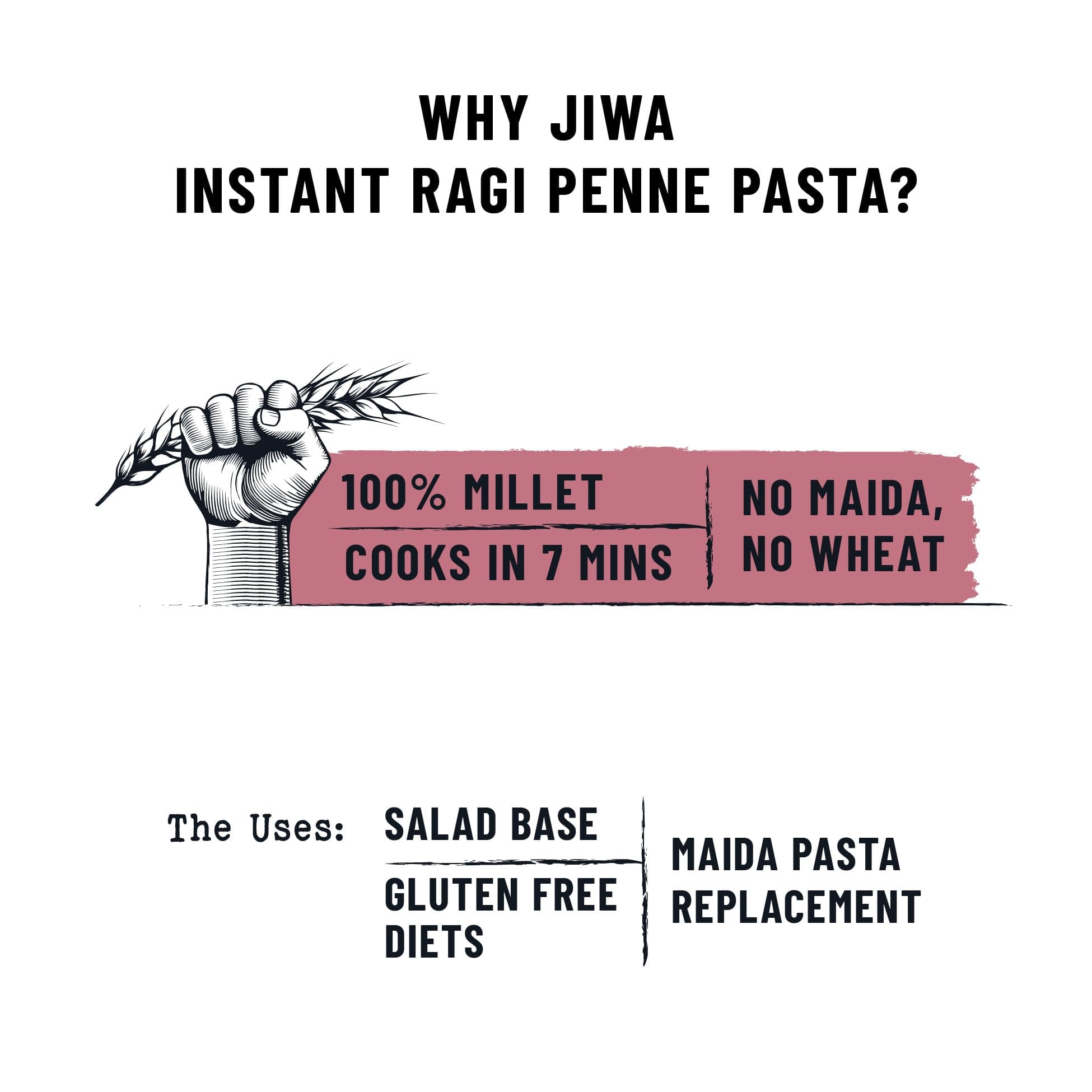 Jiwa Instant Ragi Penne Pasta | 200 G | Cooks in 7 minutes | Ready to Cook | 100% Millet | No Maida, No Atta | Gluten Free — image 5