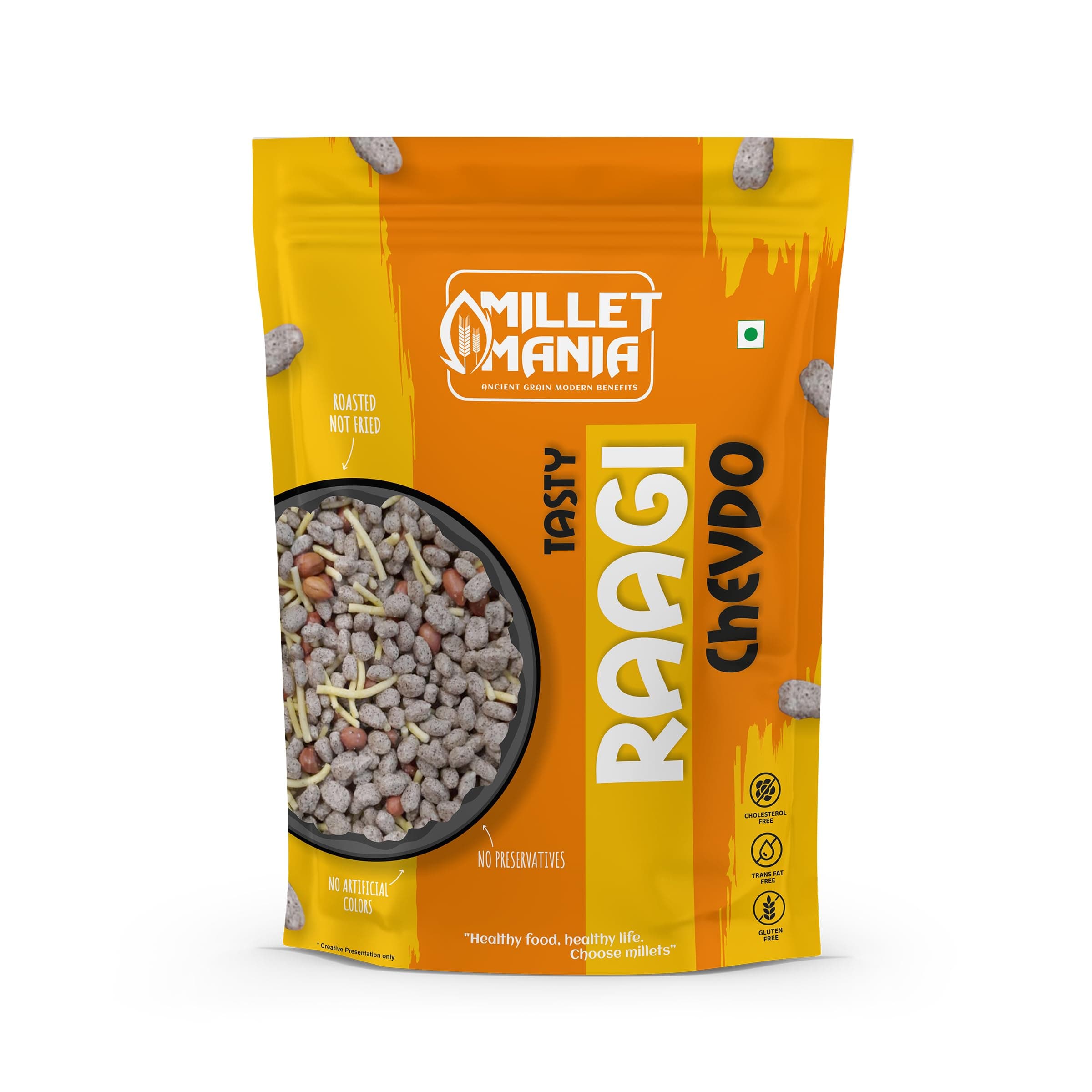 Maharana Tasty Ragi Chevdo - Healthy Roasted Jain Friendly Digestible Crisp & Delicious Teatime Snacks Helps in Weight Loss with Roasted Peanuts for Protein, Fiber, Complex Carbs(190g, Pack of 2) — image 2