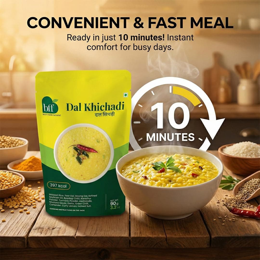 Instant Dal Khichadi | Pack of 4 (90g Each) | Quick & Tasty Traditional Meal | No Added Preservatives | Ideal for Busy Days — image 3