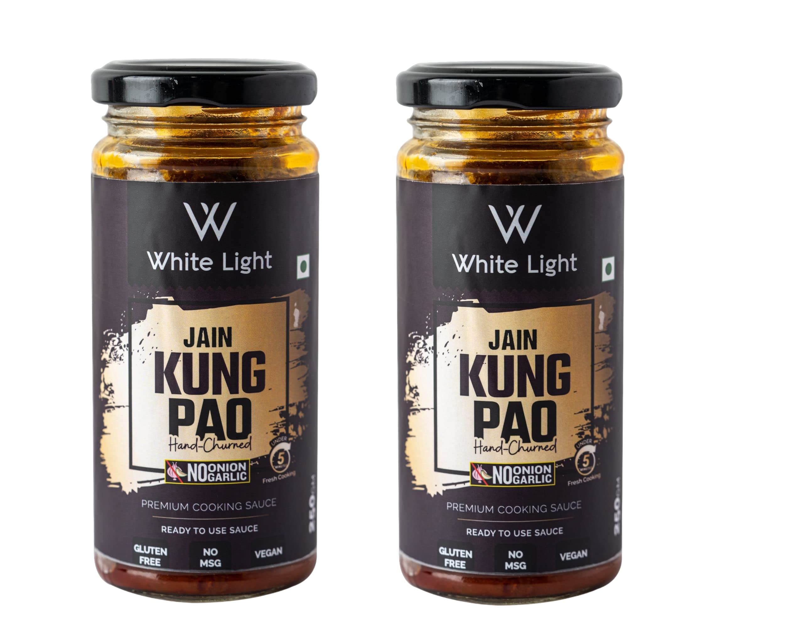 White Light Food Jain Kung Pao l Vegan and Natural Ingredients l Ready to Eat Healthy Food (Pack of 2, 250g Each)