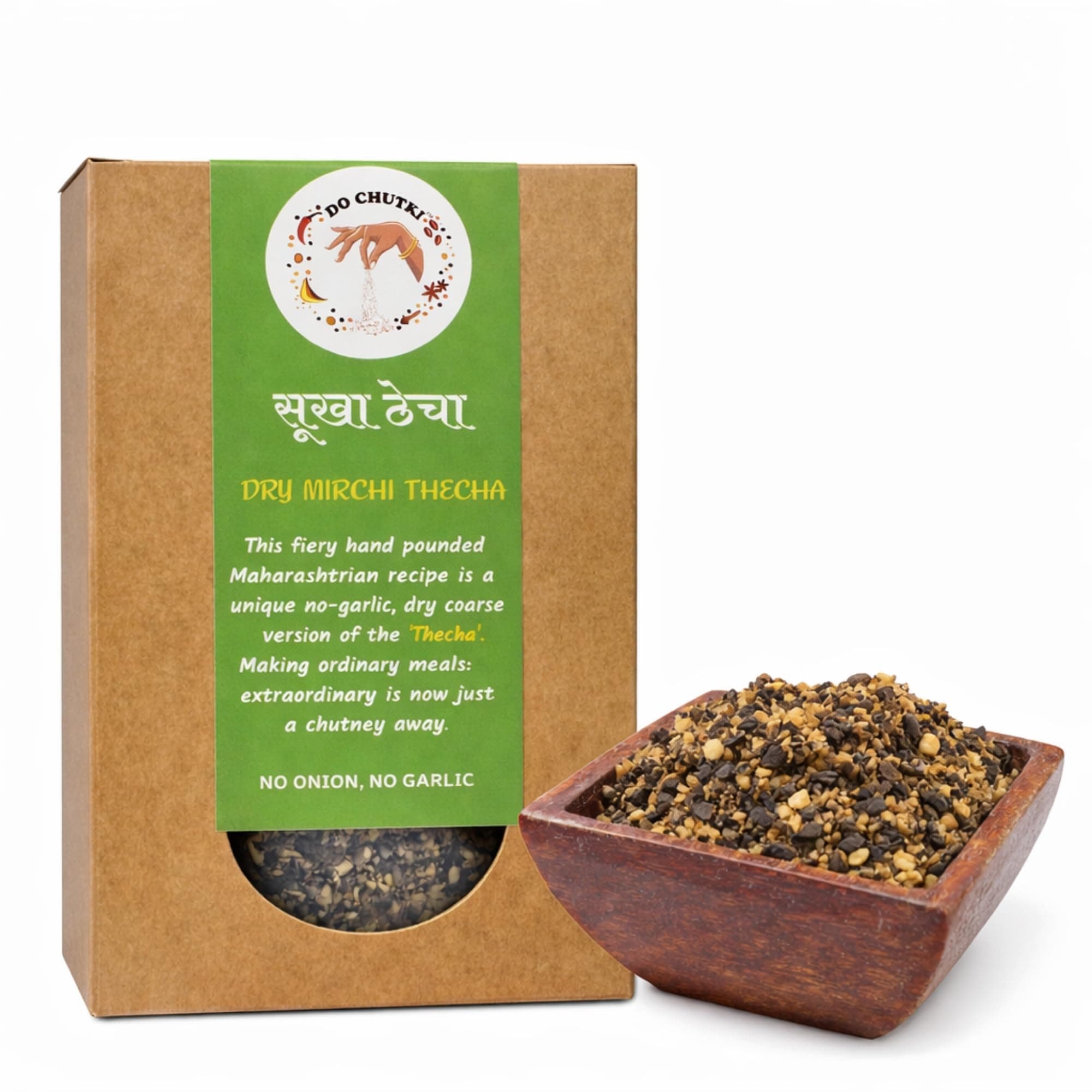 Do Chutki Thecha + Kadipatta + Metkut Combo | Fiery Heat & Herb Aroma Podi | No Preservatives | No Artificial Colors | Pack of 3 × 100g — image 3