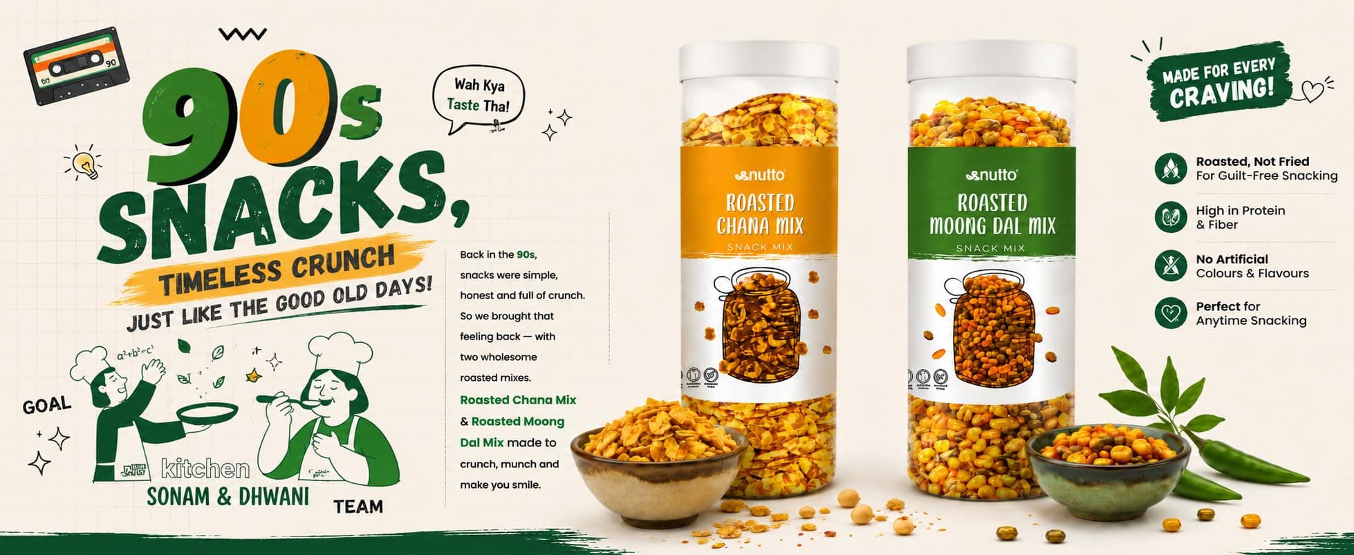 Milleto & Nutto Channa Jor Garam Snack Mix 130g | Pack of 2 | Healthy Namkeen Mix for Tea Time & Evening Snack | High Protein, Gluten Free, Crispy Roasted Chana Chur | Indian Traditional Snack for Office & Travel | — image 9