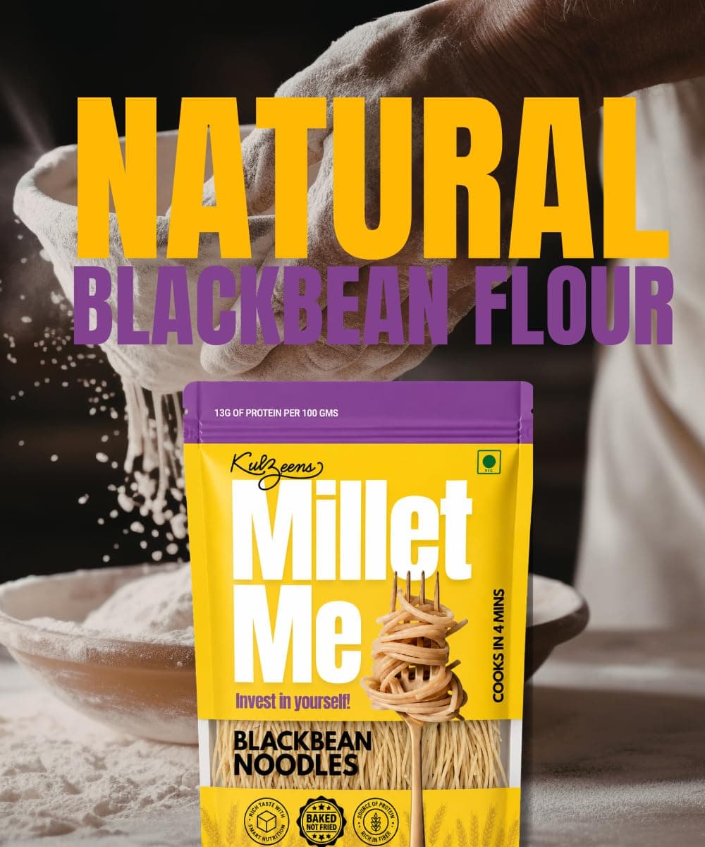 Millet Me by Kuizeens Black Bean Noodles - 220g (Pack of 4) | High-Protein & Fiber-Rich | Gluten-Free Delight | Easy-to-Make | No MSG | No Preservatives | Ready in Minutes | Jain | No Onion & Garlic — image 8