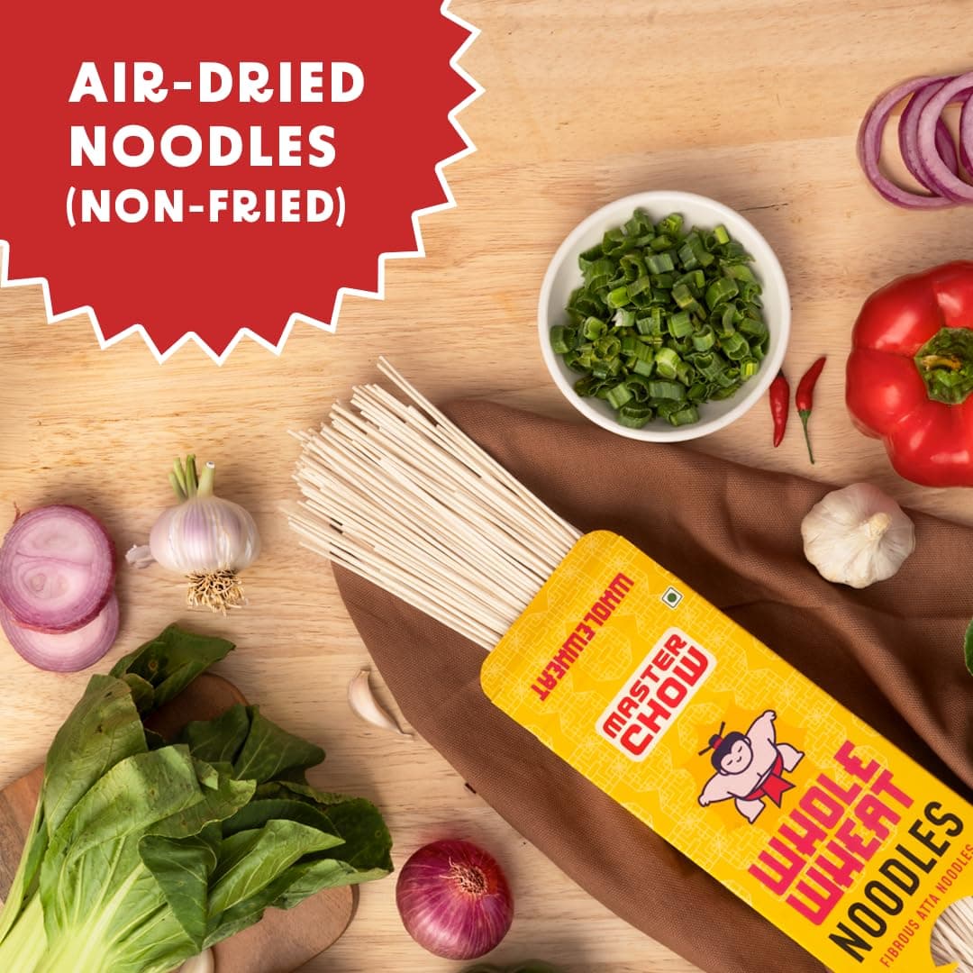 MasterChow Healthy Whole Wheat Noodles- Pack of 2 | 100% Atta | No Maida, Not Fried | Serves 10 Meals - 600gms — image 5