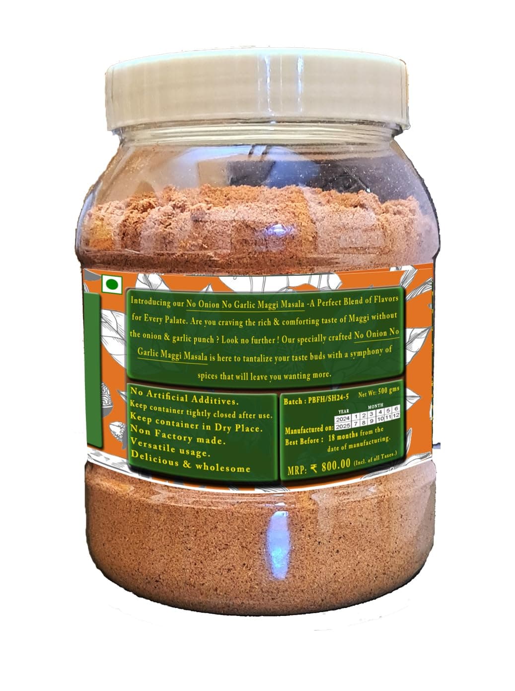 Pure Blends Jain Noodles Masala | All-in-One Masala | Without Onion & Garlic (500gm) — image 2