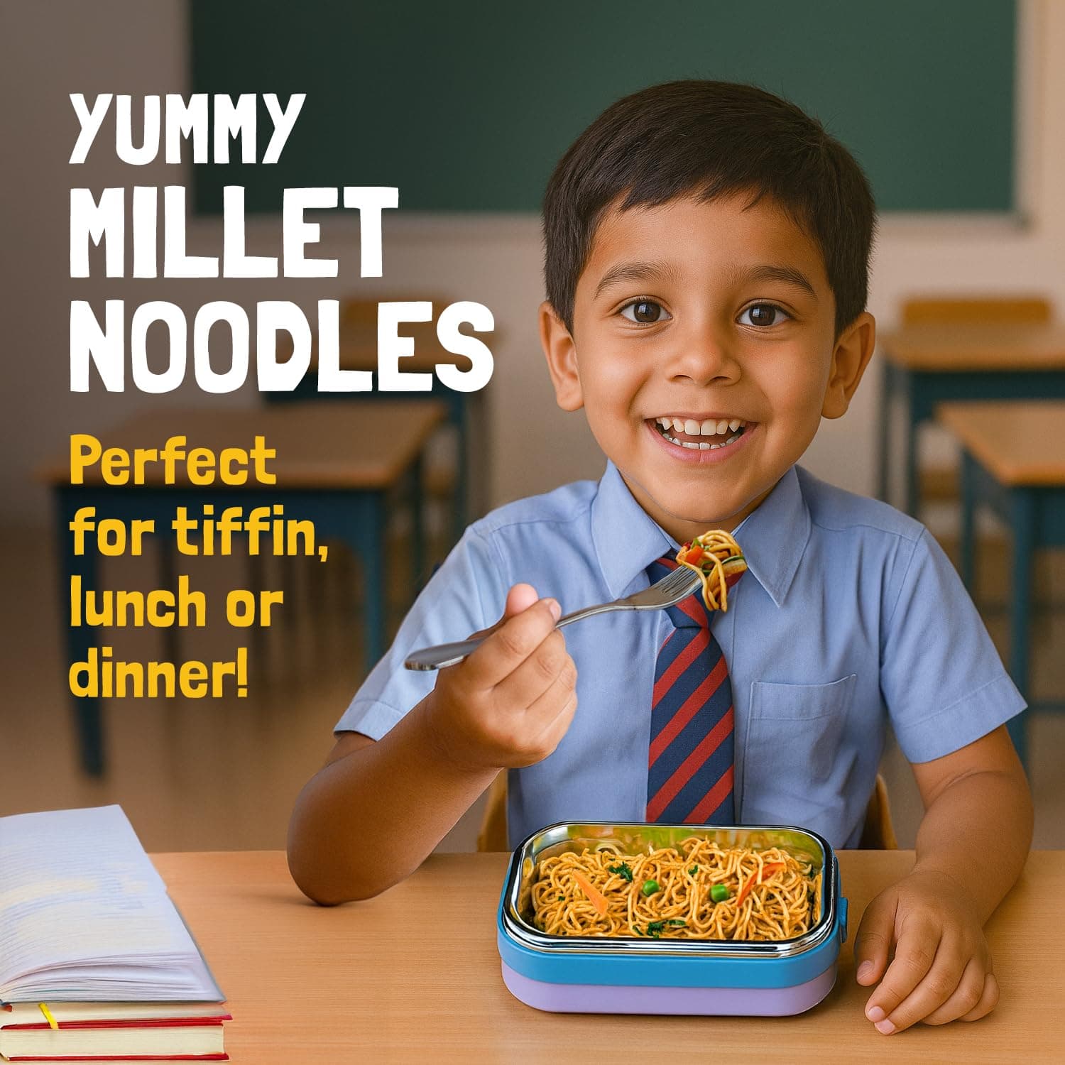 Slurrp Farm No Maida Millet Hakka Noodles | Classic Masala | Perfect for Tiffins | Mealtime Favourite | Serves 2 (96 gms) — image 3