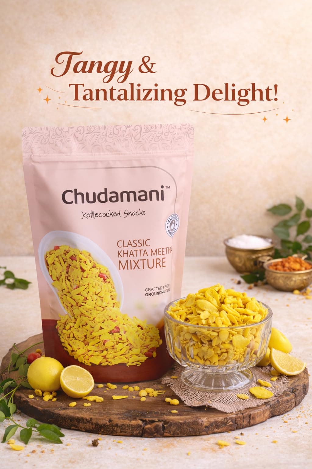 Chudamani Classic Khatta Meetha Mixture, Traditional Handmade Cooked Snacks, Crunchy Snack Mix with Puffed Rice, Sev & Spices -250gm — image 4