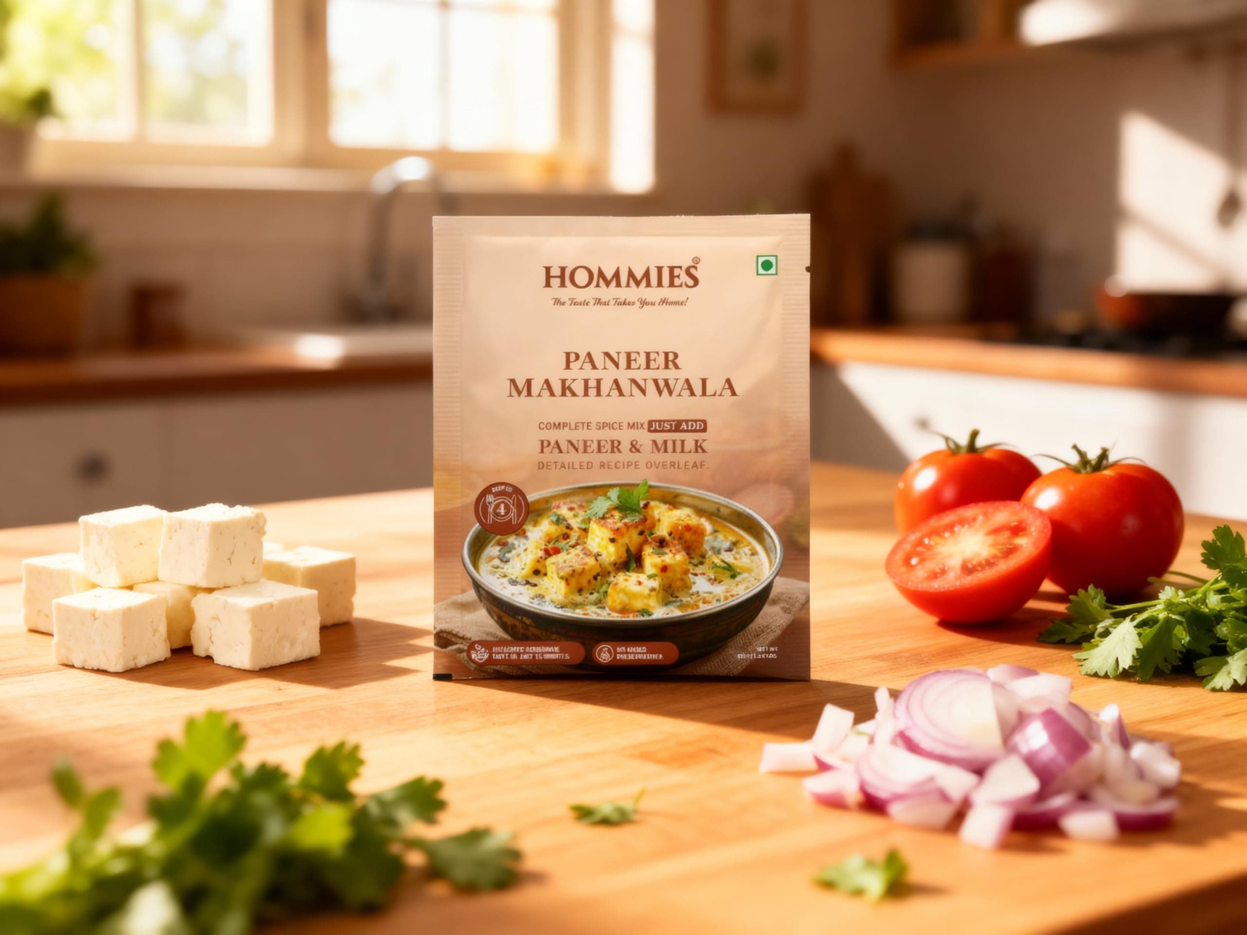 Hommies Paneer Lover’s Spice Combo | Paneer Tikka Masala, Paneer Butter Masala, Paneer Makhanwala & Kaju Curry Spice Mix | Ready to Cook | Just Add Basics | Serves 4 Each | Vegetarian | No Preservatives| Pack of 4 (50g Each, Total 200g) (Combo of 4-5) — image 6