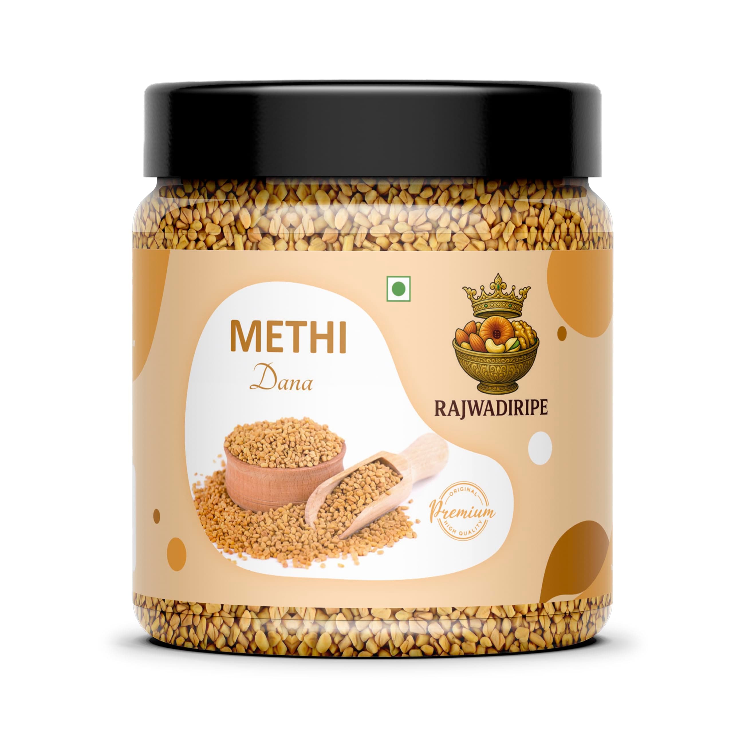 RAJWADIRIPE Organic Fenugreek Seeds | Whole Natural Sabut Methi Dana | Chemical-Free & Unpolished | Ideal for Cooking & Health Benefits (250gm)