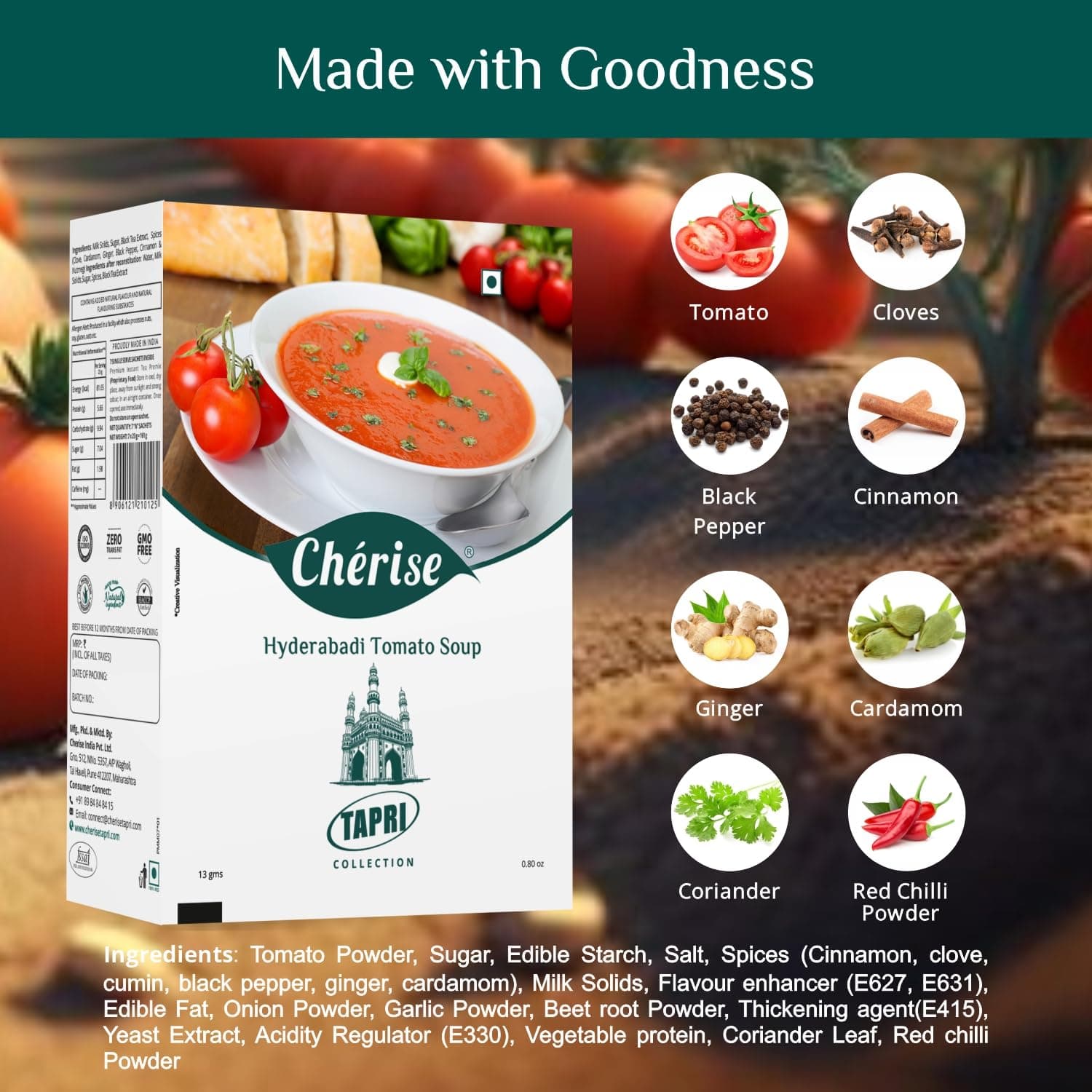 Cherise Tapri Premium Hyderabadi Tomato Soup Premix (13 g x 7 Sachets) — image 6