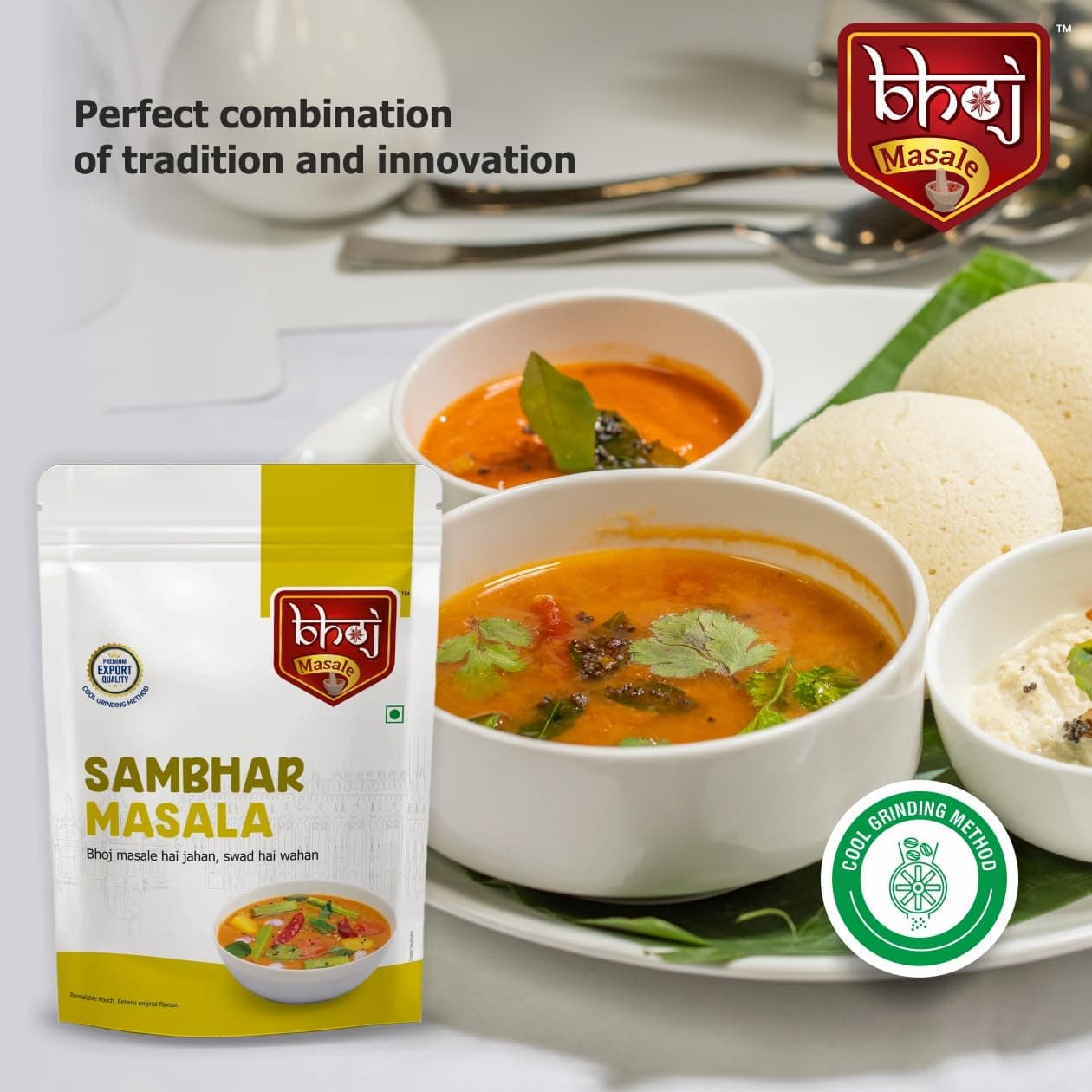 Bhoj Masale Sambhar Masala 200GM | Flavorful and aromatic Sambhar Masala with no added preservatives | Prepare Delicious Sambar At Home. No colour, no preservatives no onion & no garlic (Jain Masala) — image 6