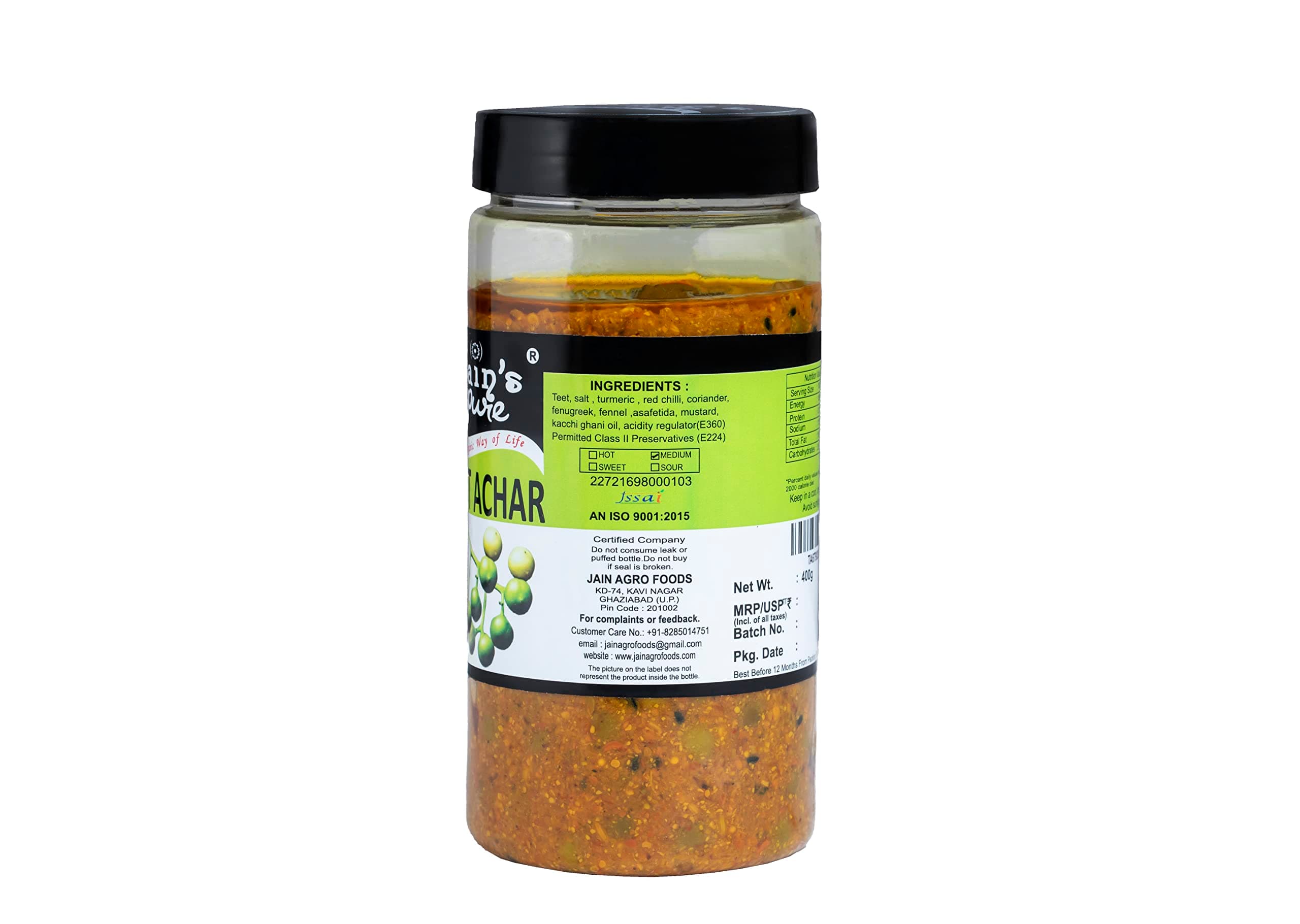 JAIN'S PURE TEET / DELA ACHAR, 400 GM — image 3