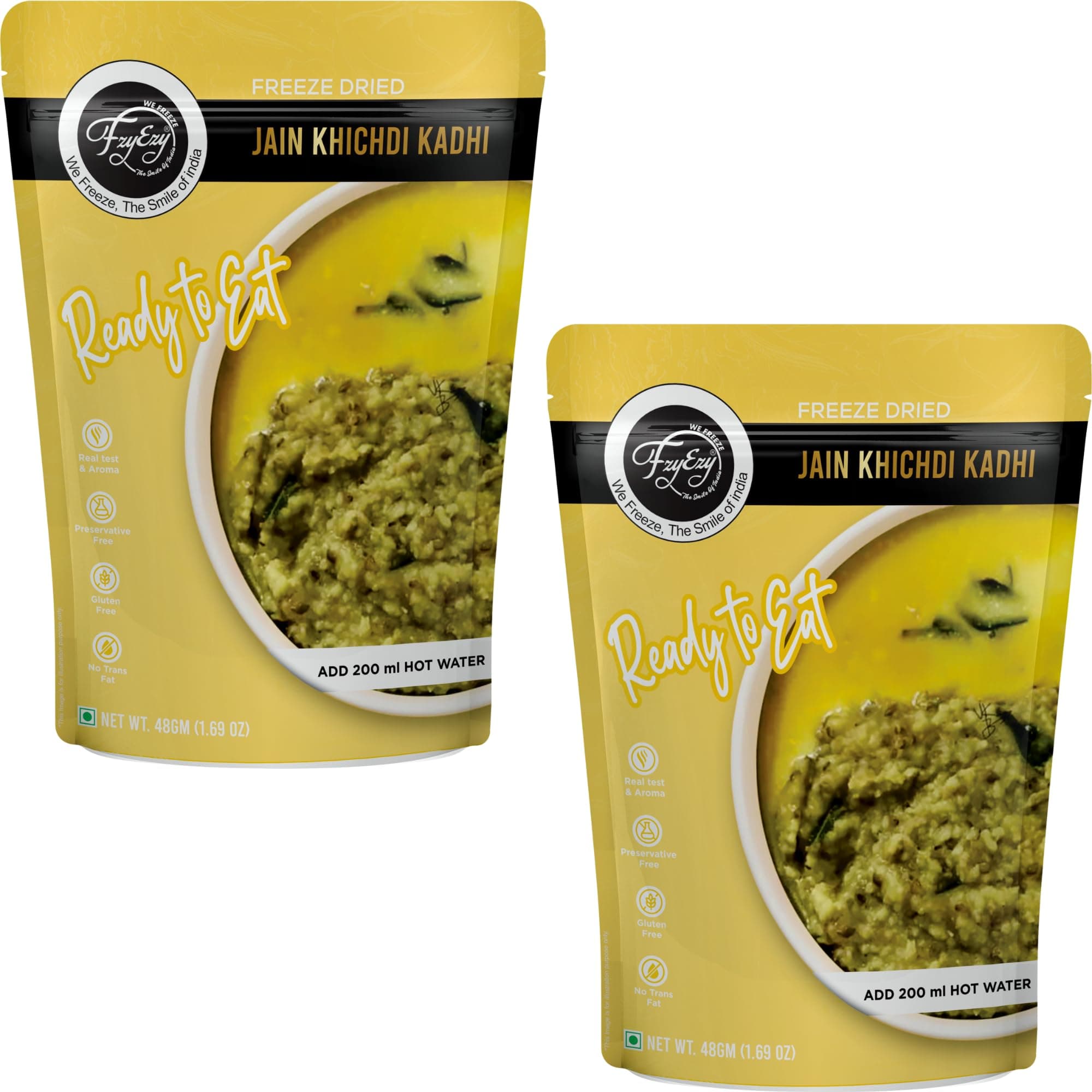 Freeze-Dried Jain Khichdi Kadhi | Ready-to-Eat Instant Meal | Authentic Gujarati Jain Recipe | Preservative-Free, Gluten-Free, No Onion No Garlic