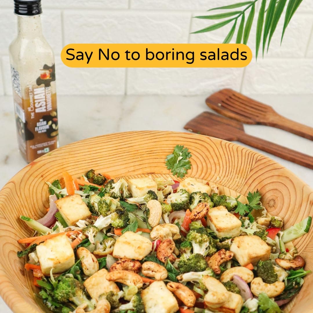The Gourmet Jar Asian Vinaigrette 250g| 100% Natural, No Preservatives, No Artificial Colors, No Artificial Flavouring agent | No Trans-Fat| Gluten- Free| No Emulsifiers| Healthy Salad Dressing| Diet Friendly| Made with Cold Compressed Peanut oil & Real Soy Sauce| Pack of 1 — image 4