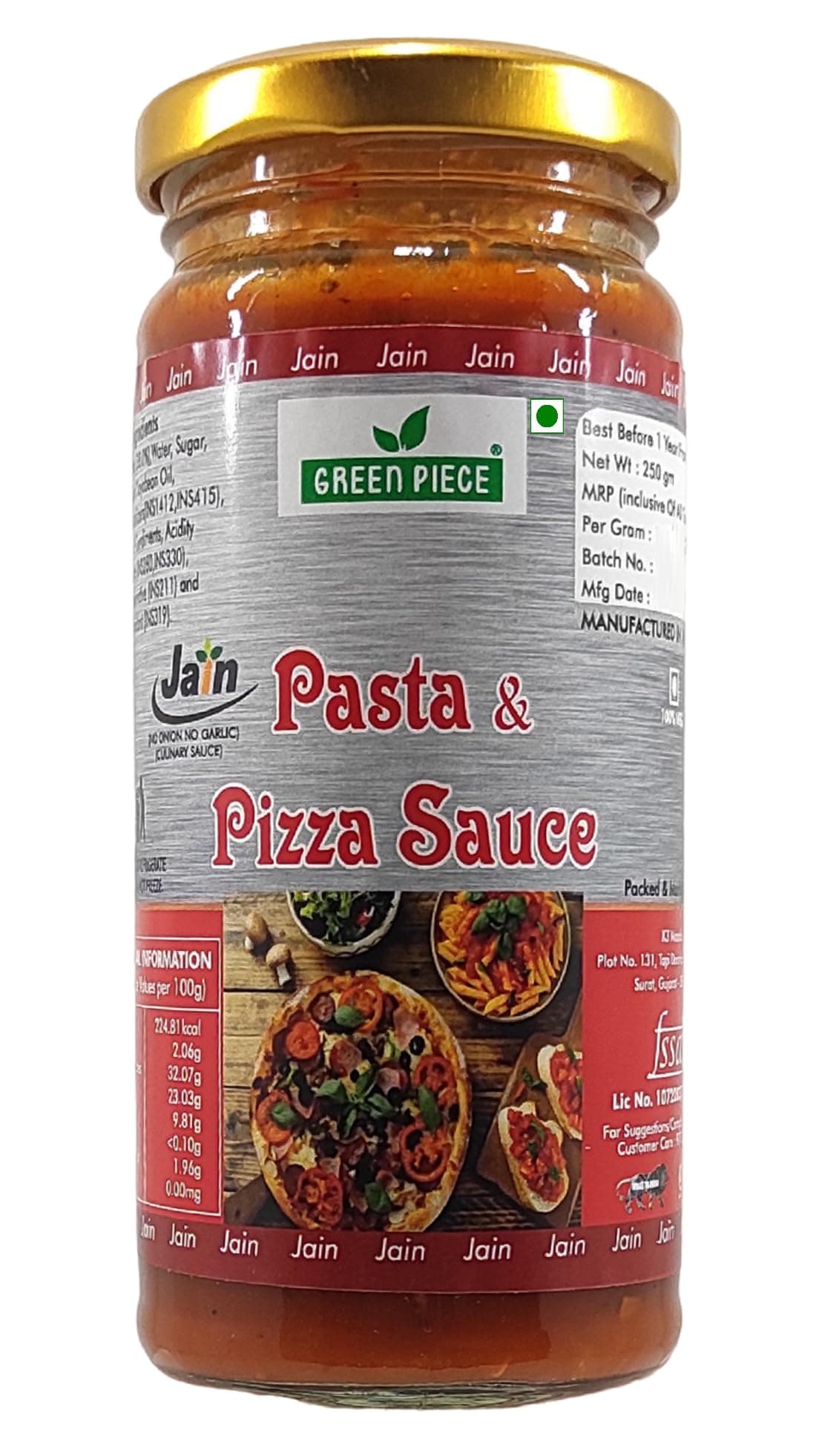 K3 Masala Jain With No Onion No Garlic Pizza and Pasta Sauce.(250gm) Sauce & Dip (250 g) — image 2