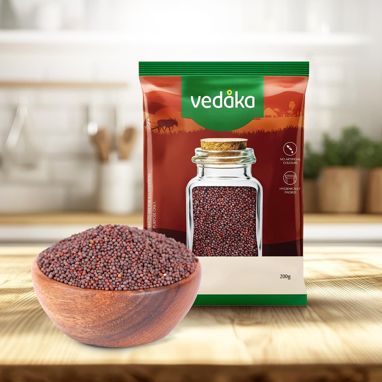 Amazon Brand - Vedaka Mustard (Rai) Whole, Big 200 g — image 6