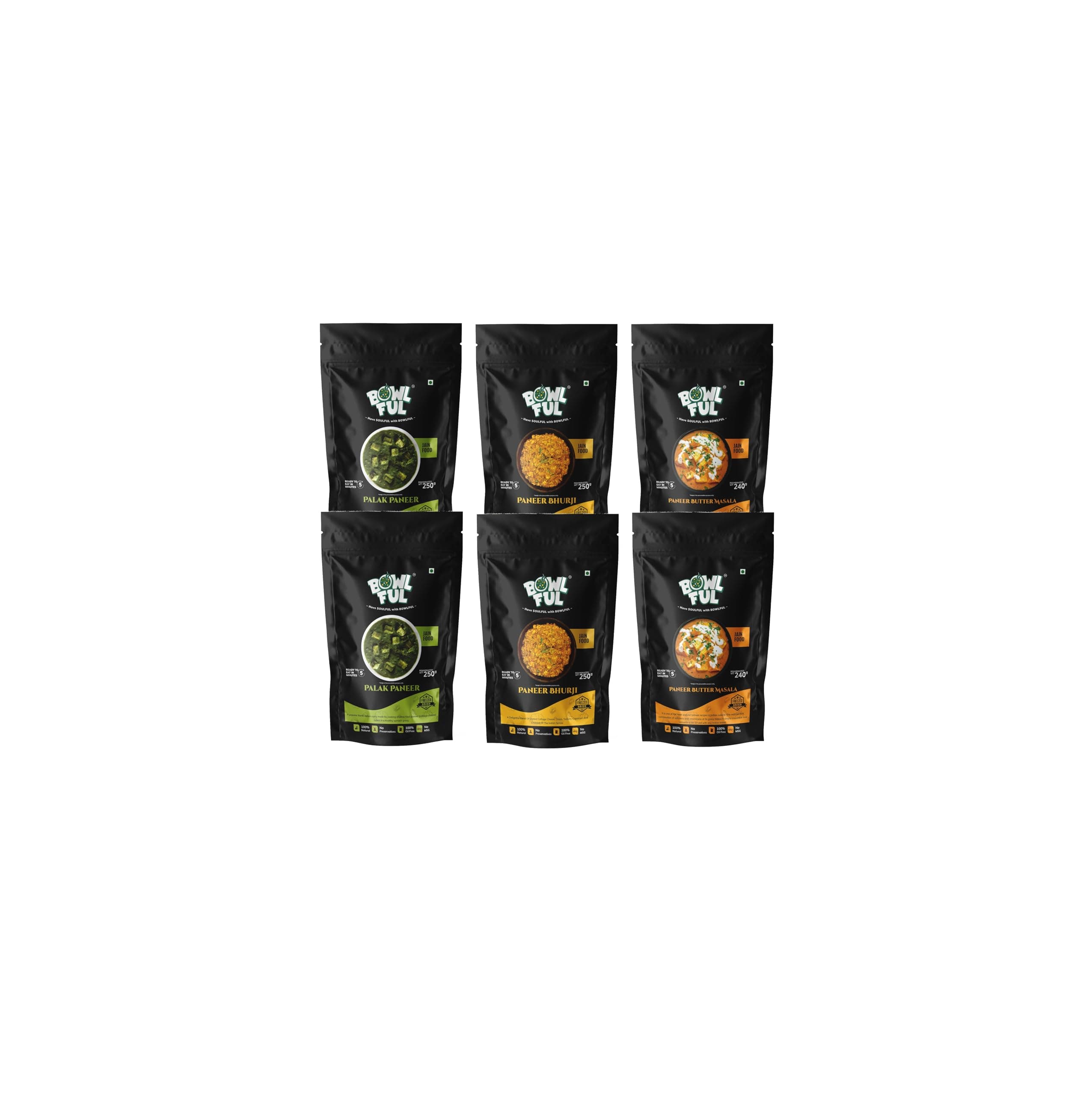 Bowlful Pack of 2 Jain Paneer Combo, 100% Natural, Ready to Eat, Freeze Dried Food — image 2