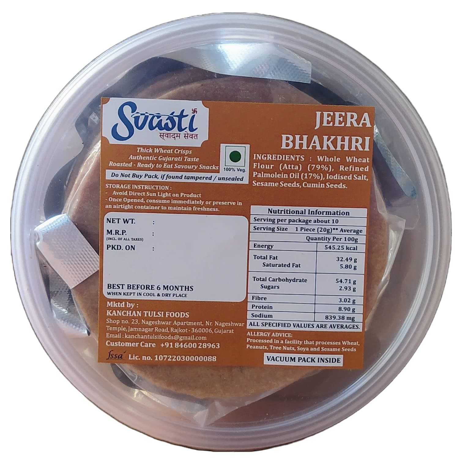 Svasti Dry Methi, Masala, Jeera, Plain Bhakhri Snacks - 200 gms (Pack Of 4) | Roasted Healthy Gujarati Snacks | No Maida | No Artificial Colours | No Onion & No Garlic | Vacuum Packed — image 4