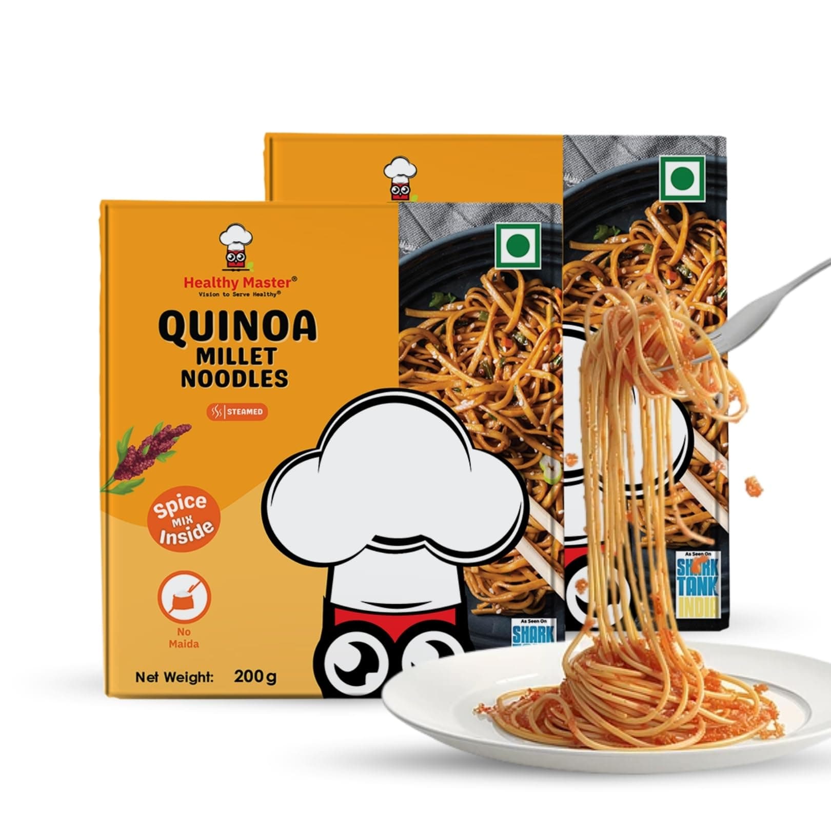 Healthy Master Quinoa Millet Noodles | 2 Pack x 200g | No Maida, No MSG | Not Fried | Ready to Cook | Vegan Noodles | Healthy Noodles for Kids & Adults — image 2