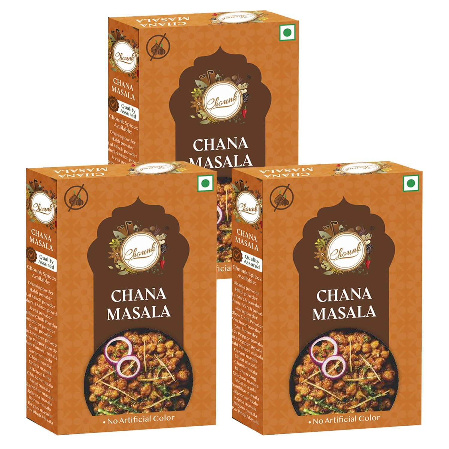 Chounk Punjabi Chana Masala Powder - 300gms (100gms x 3) | No Onion No Garlic | Blended Spice Mix | For Delicious & Flavourful Cooking | Ready Masala Powder | Jain Chana Masala | 100% Pure & Natural — image 2