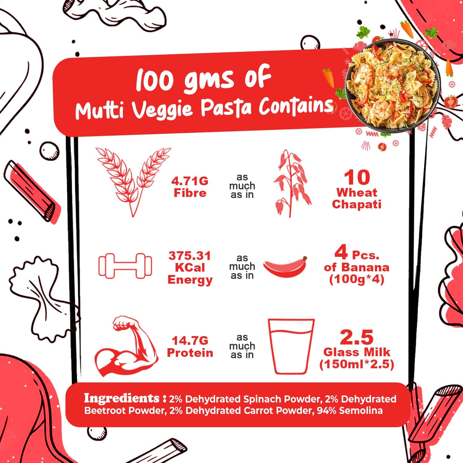 CookGarden Multiveggie & Multi Grain Pasta 300g | Healthy Pasta | Pack Of 2 — image 7