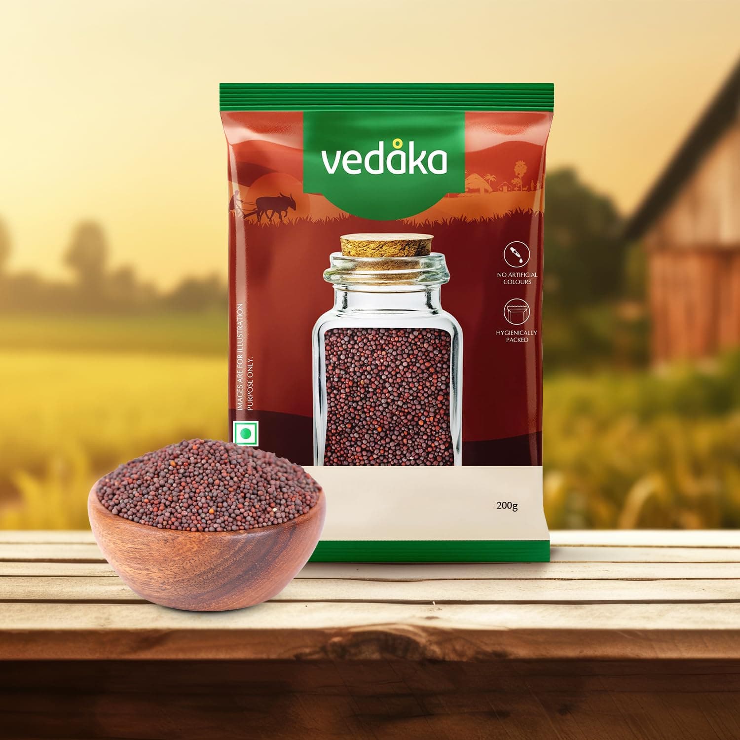 Amazon Brand - Vedaka Mustard (Rai) Whole, Big 200 g — image 7
