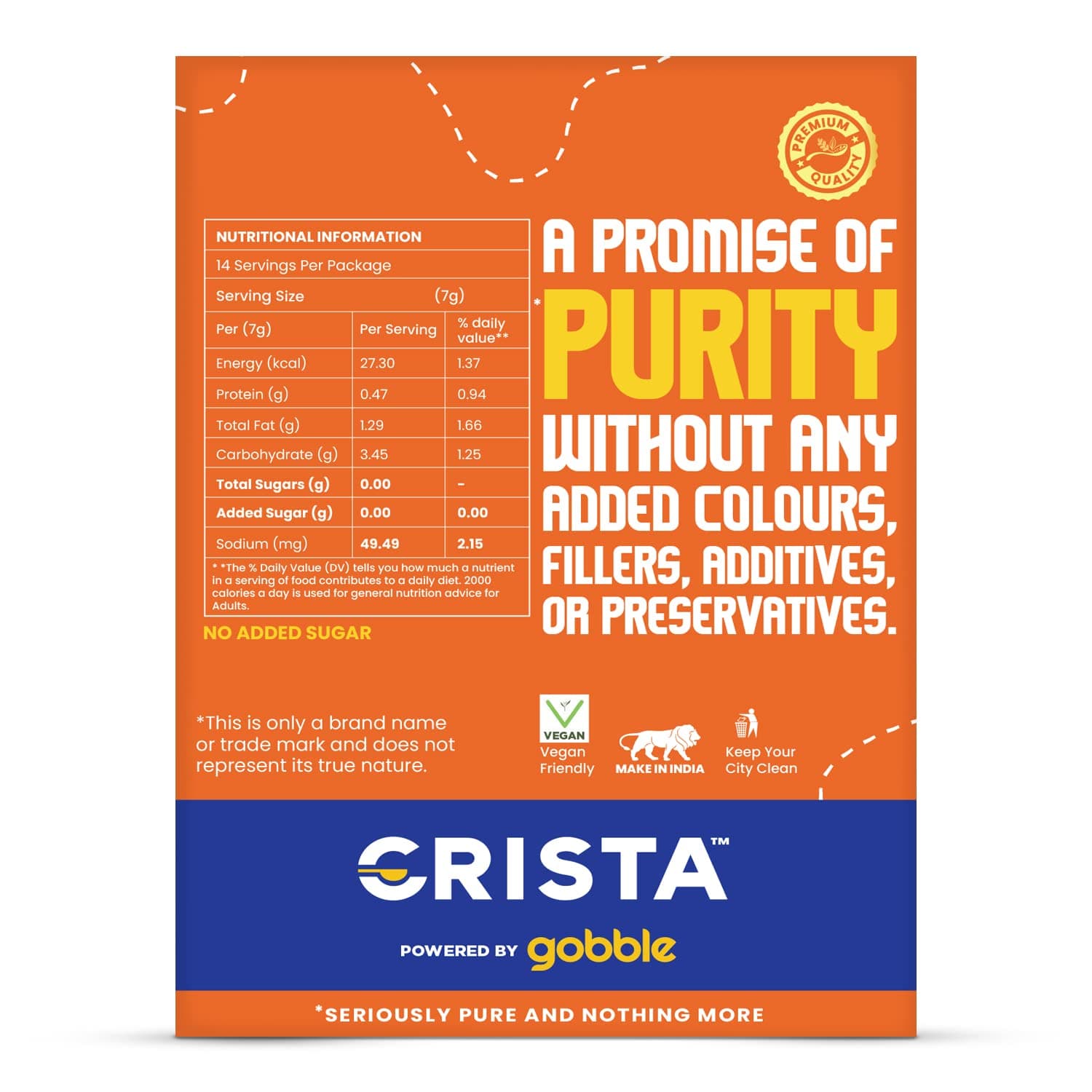 CRISTA Jain Punjabi Chole Masala | Chana Masala | Vegan | No Onion | No Garlic | No Added Sugar | Zero added Colours, Fillers, Additives & Preservatives | 100 gms — image 2