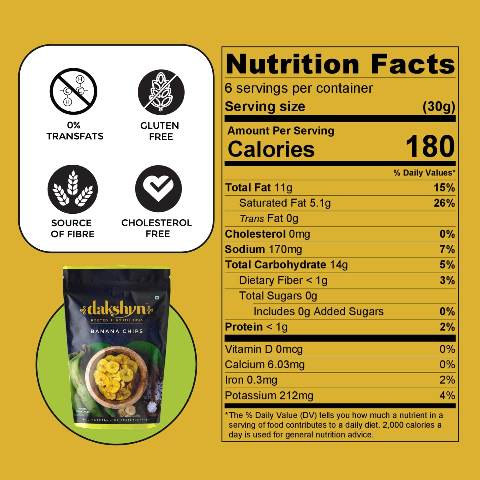 Dakshyn Nendran Yellow Banana Classic Satled Wafer Chips (200g x Pack of 2) | Jain Snacks No Onion No Garlic | Oil Free Snacks | Healthy, Gluten Free, Vegan, Plant Based | Kerela Banana Salted Chips — image 3