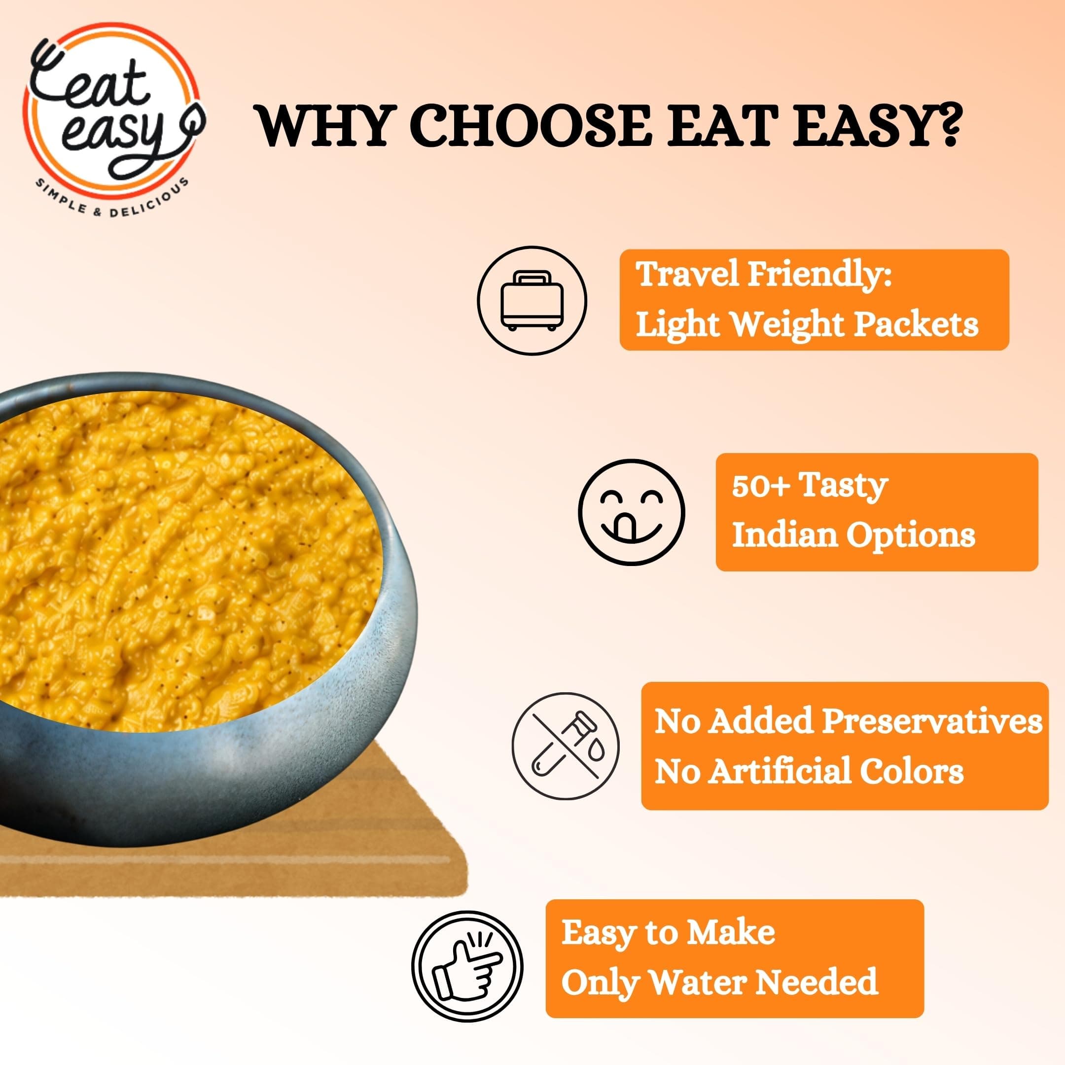 Eat Easy Ready to Eat Kids Dal Khichdi- 75gm (Pack of 2) | Freeze Dried | Just Add Hot Water — image 6