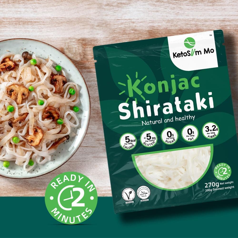 Shinsakura KetoSlim Shirataki Mo Konjac Fettuccine 270 g | Low Calorie | Zero Sugar | Keto Friendly | Good Source of Fibre | Fat Free — image 5