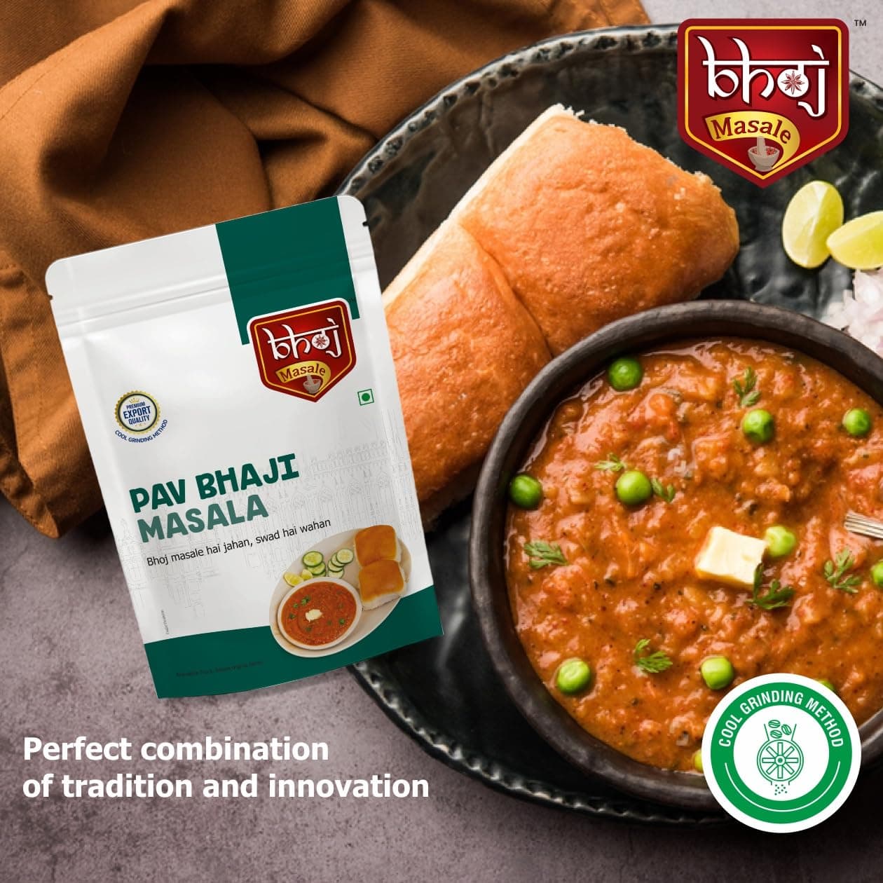 Bhoj Masale Pav Bhaji Masala Powder 200GM | Delicious & Aromatic Pav Bhaji | Premium Spices Blend | Zero Additives & Preservatives. No Colour, No Preservatives, No Onion & No Garlic (Jain Masala) — image 6