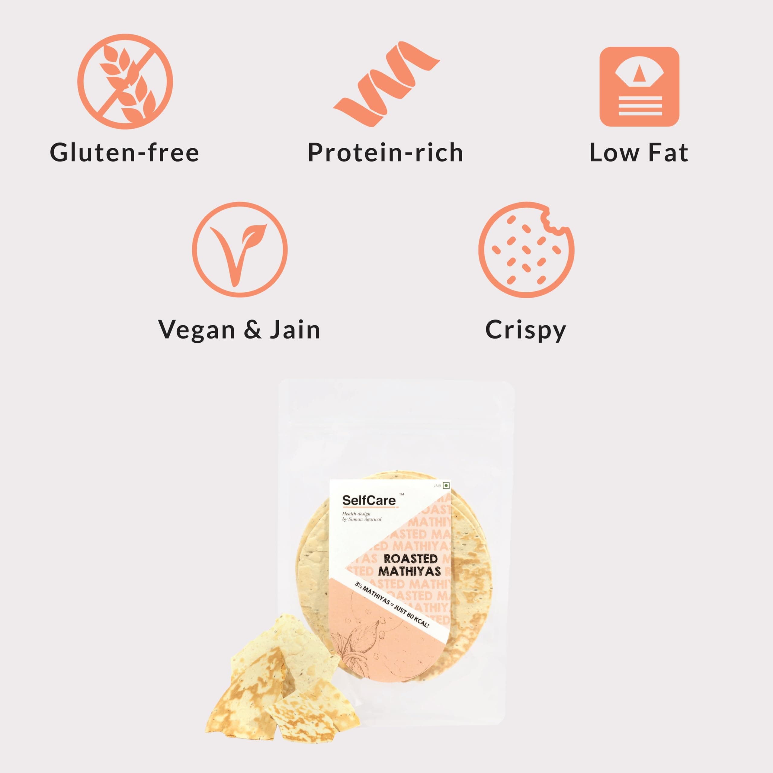 SelfCare by Suman Agarwal Roasted Mathiyas Pack of 1 125g | Healthy & Gluten Free | Savoury - Snacks - Namkeen - Grocery | Mid Day - Workout - Tea time Snacking | Jain & Travel Friendly — image 3