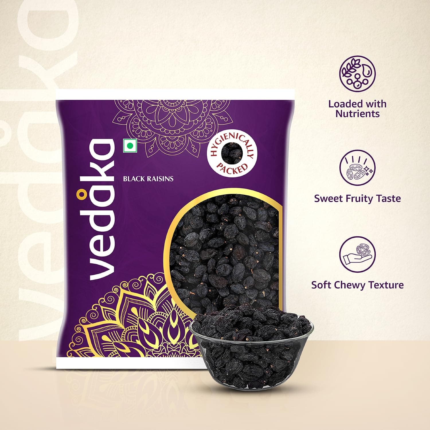 Amazon Brand - Vedaka Premium Afghani Seedless Black Raisins 100g | Kali Kishmish | Delecious & Healthy Snack — image 4