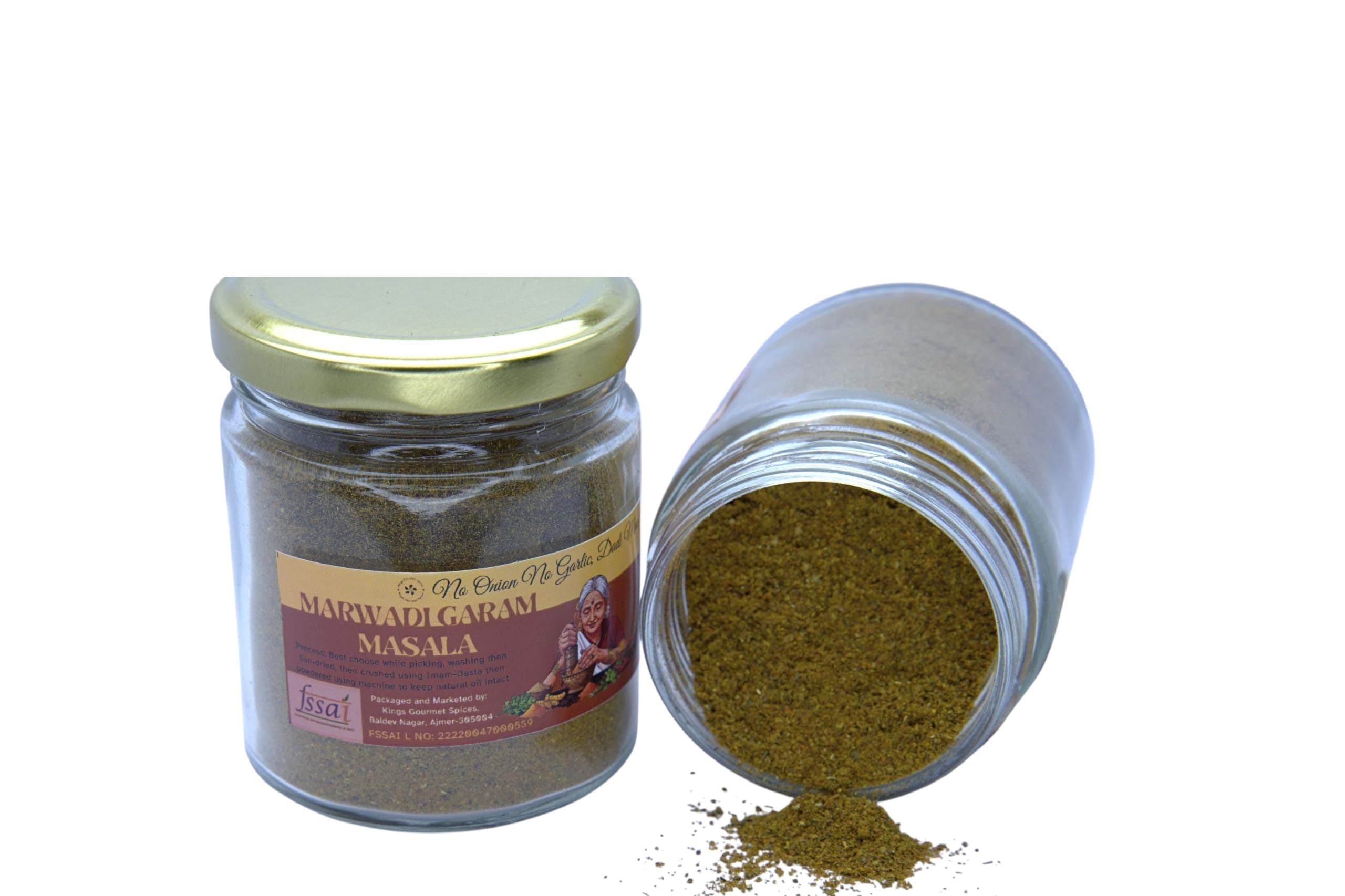 KING's Gourmet Spices Marwadi Garam Masala Powdered | No onion No garlic| Jain Spices Mix| Made up of 18 Spices| Home made| Zero preservative | 100% Natural — image 2