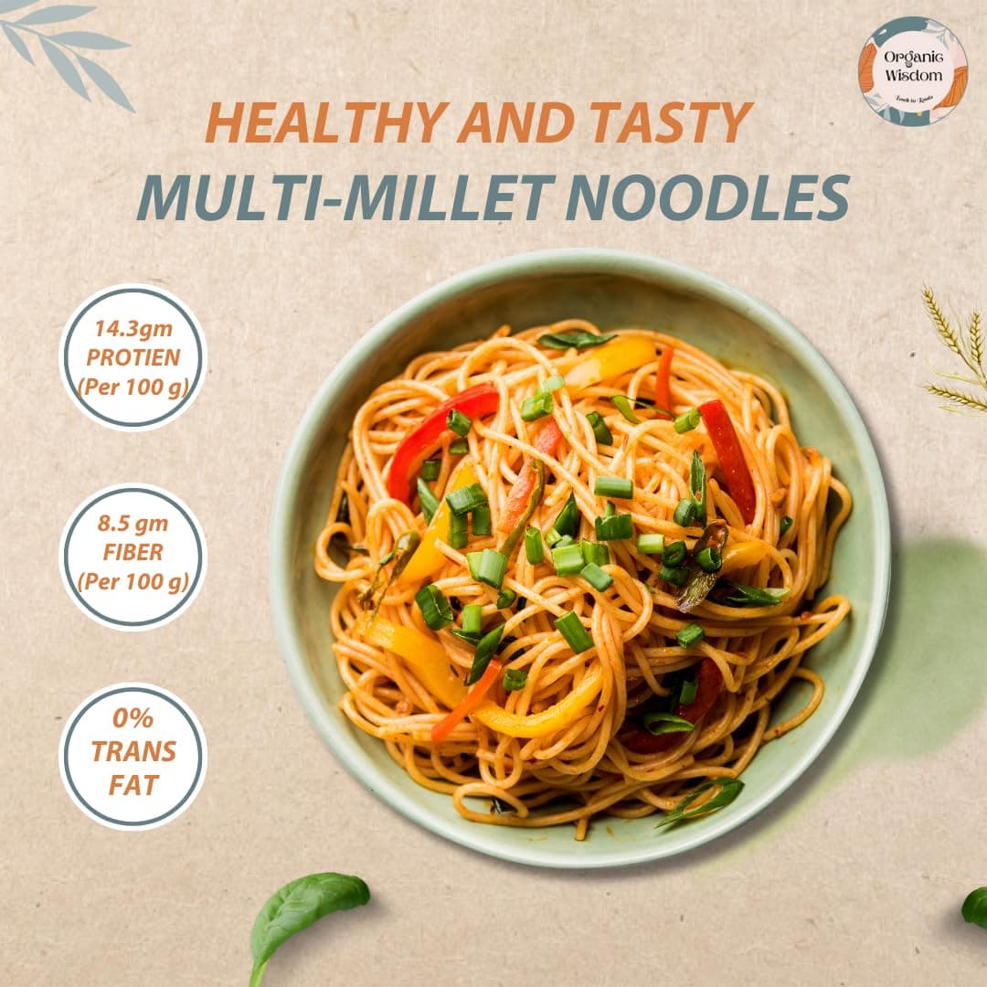 Organic Wisdom-Back to Roots Multi Millet Vegan Noodles | 384 Gm(Contains 2 Packs)| Made With 8 Super Grains | Not Fried - Sun Dried | Junk Free | No Maida, Msg or Refined Oil — image 4