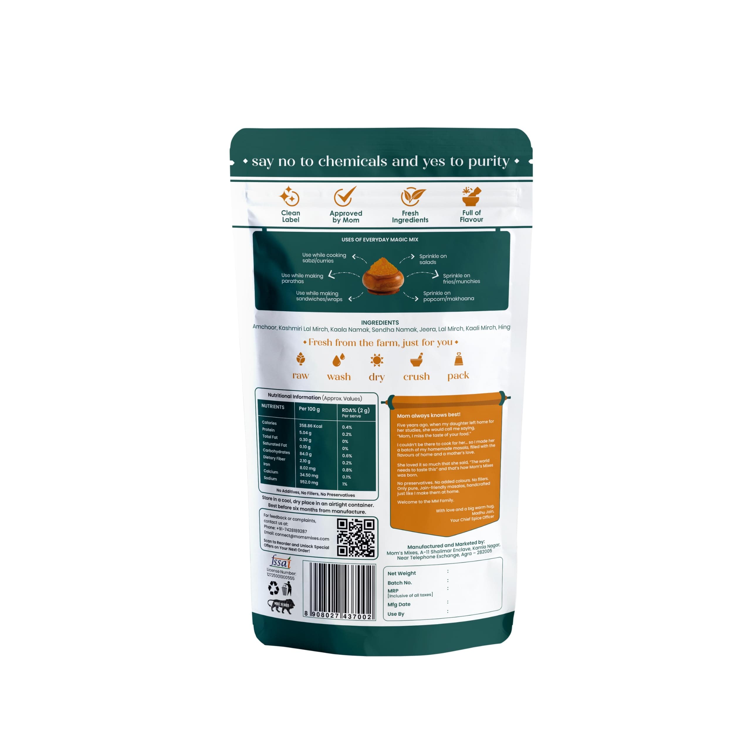 Mom’s Mixes Everyday Combo | Pure Jain Spices | No Onion,No Garlic | No Chemical,No preservatives | Everyday Magic Mix (All-in-One Seasoning) + Everyday Health Mix (Protein-Rich, No Sugar Blend) | Healthy Blend |100 gm Each — image 15