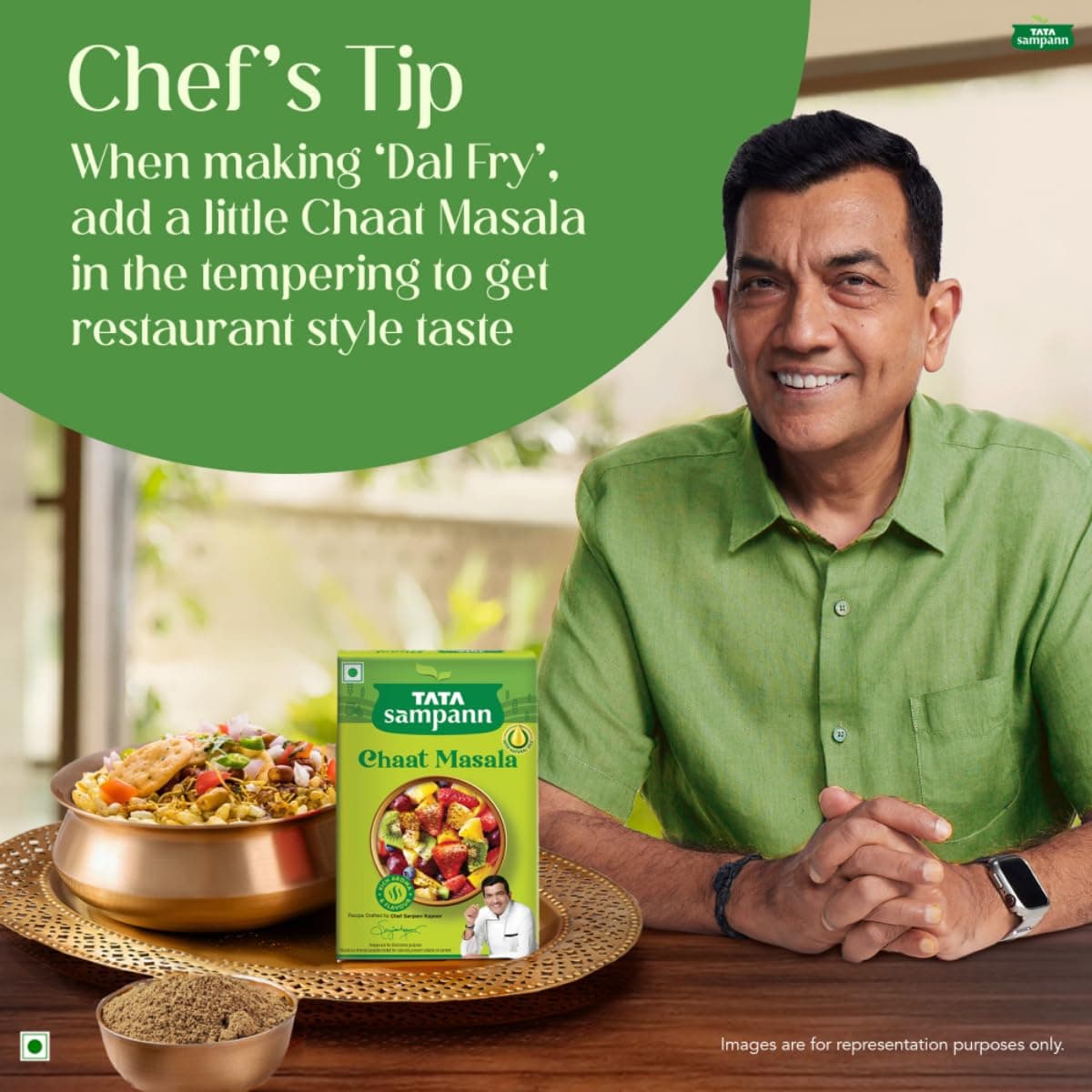 Tata Sampann Chaat Masala with Natural Oils, 100g, Chat Masala Powder, Crafted by Chef Sanjeev Kapoor, With Chef’s Exclusive Tip, Rich Aroma & Flavour — image 10