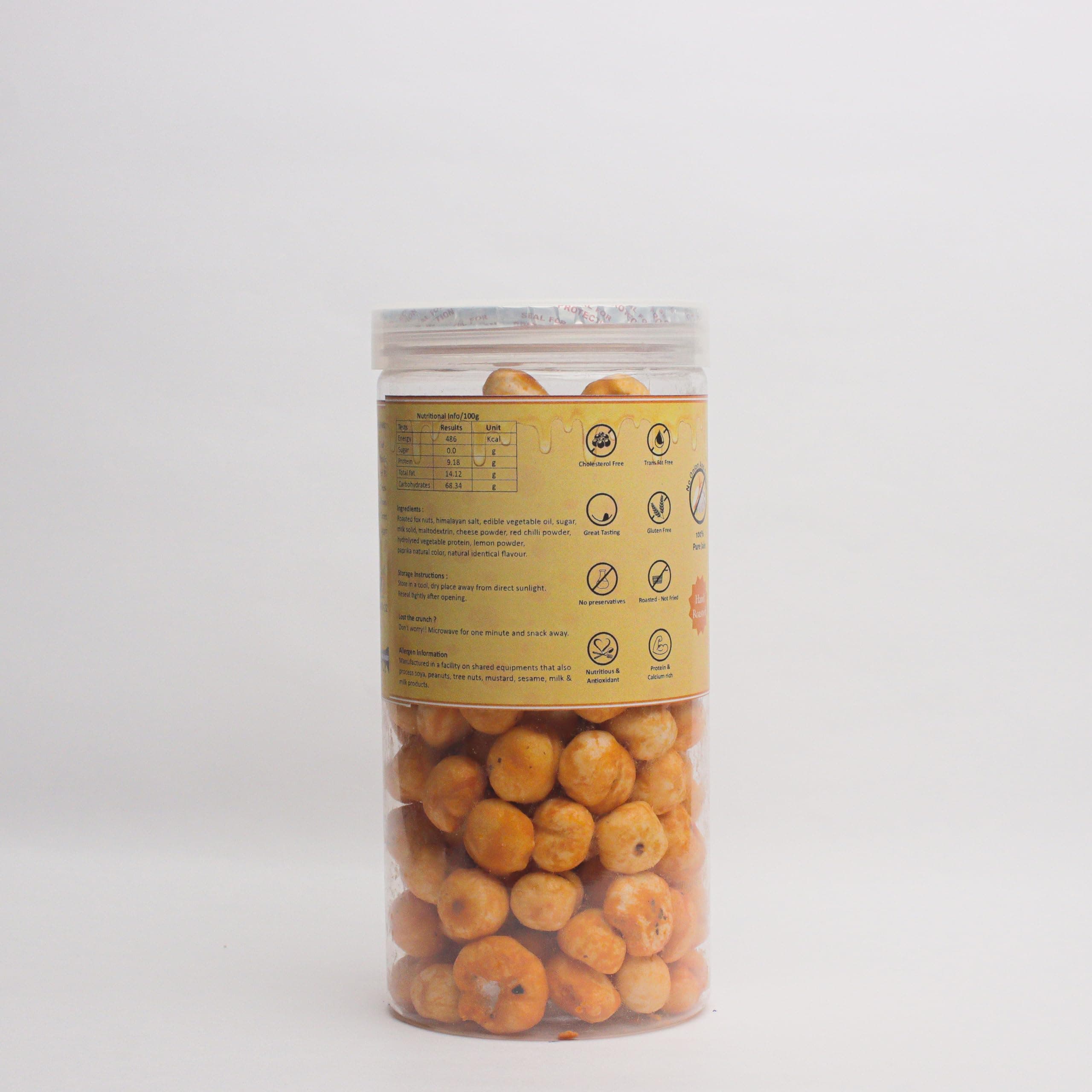 MOODDY MUNCH Cheese Masti Roasted Makhana Fox Nuts Lotus Seeds | Jain Flavour No Onion No Garlic| Healthy Snacks | MSG Free | Zero Trans Fat | Zero cholesterol| (Pack of 3, Total 210 gm) — image 3
